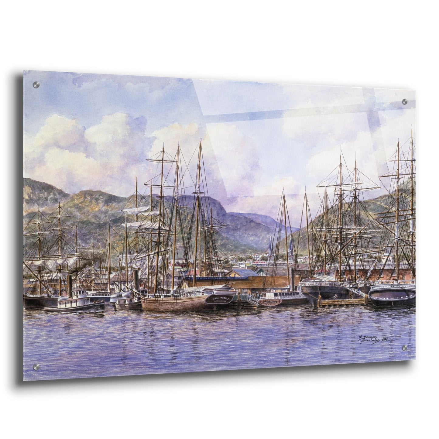 Epic Art 'Honolulu Harbor, Ca. 1898' by Stanton Manolakas, Acrylic Glass Wall Art,36x24