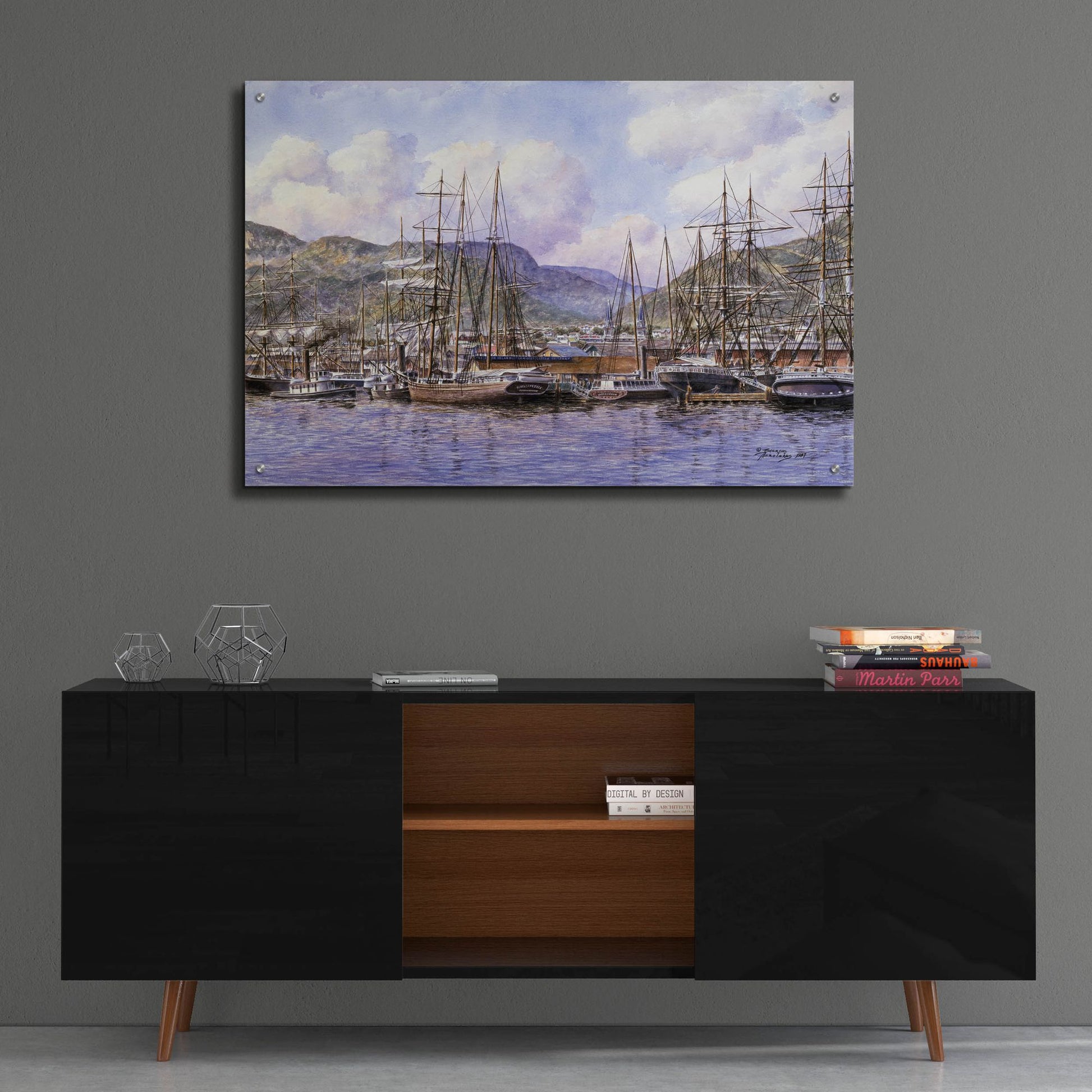 Epic Art 'Honolulu Harbor, Ca. 1898' by Stanton Manolakas, Acrylic Glass Wall Art,36x24