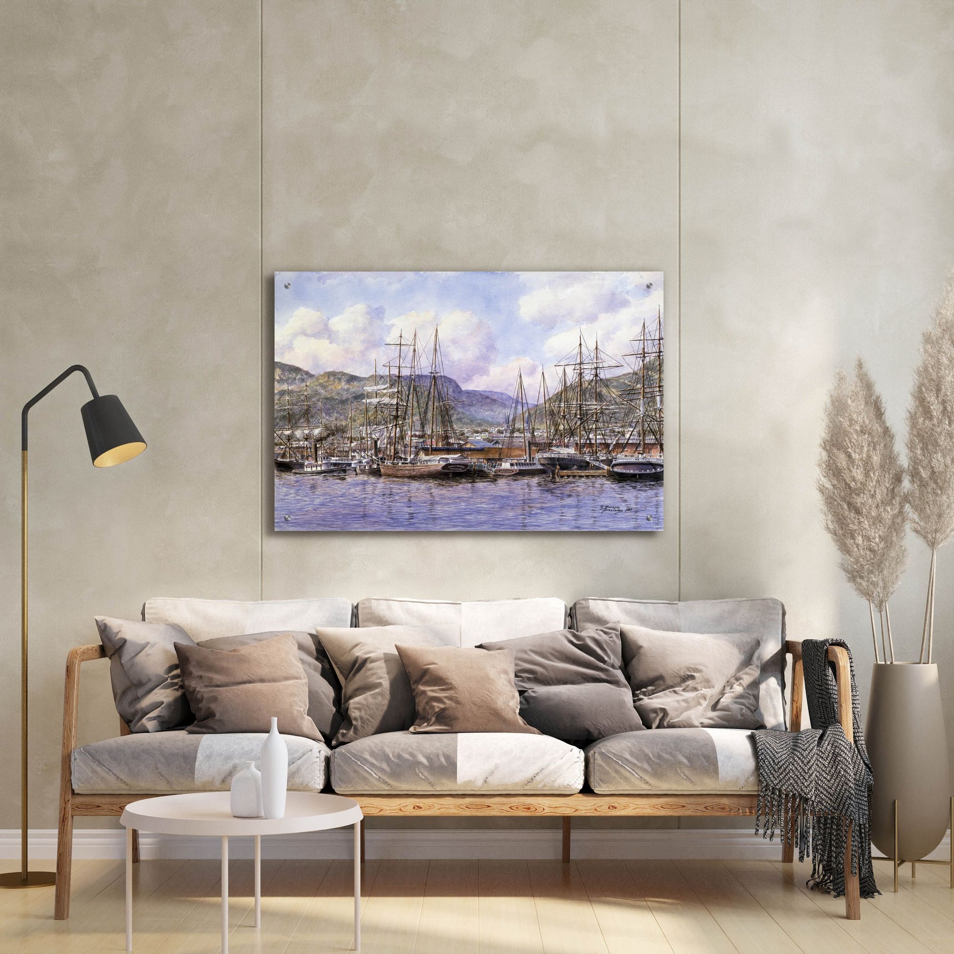 Epic Art 'Honolulu Harbor, Ca. 1898' by Stanton Manolakas, Acrylic Glass Wall Art,36x24