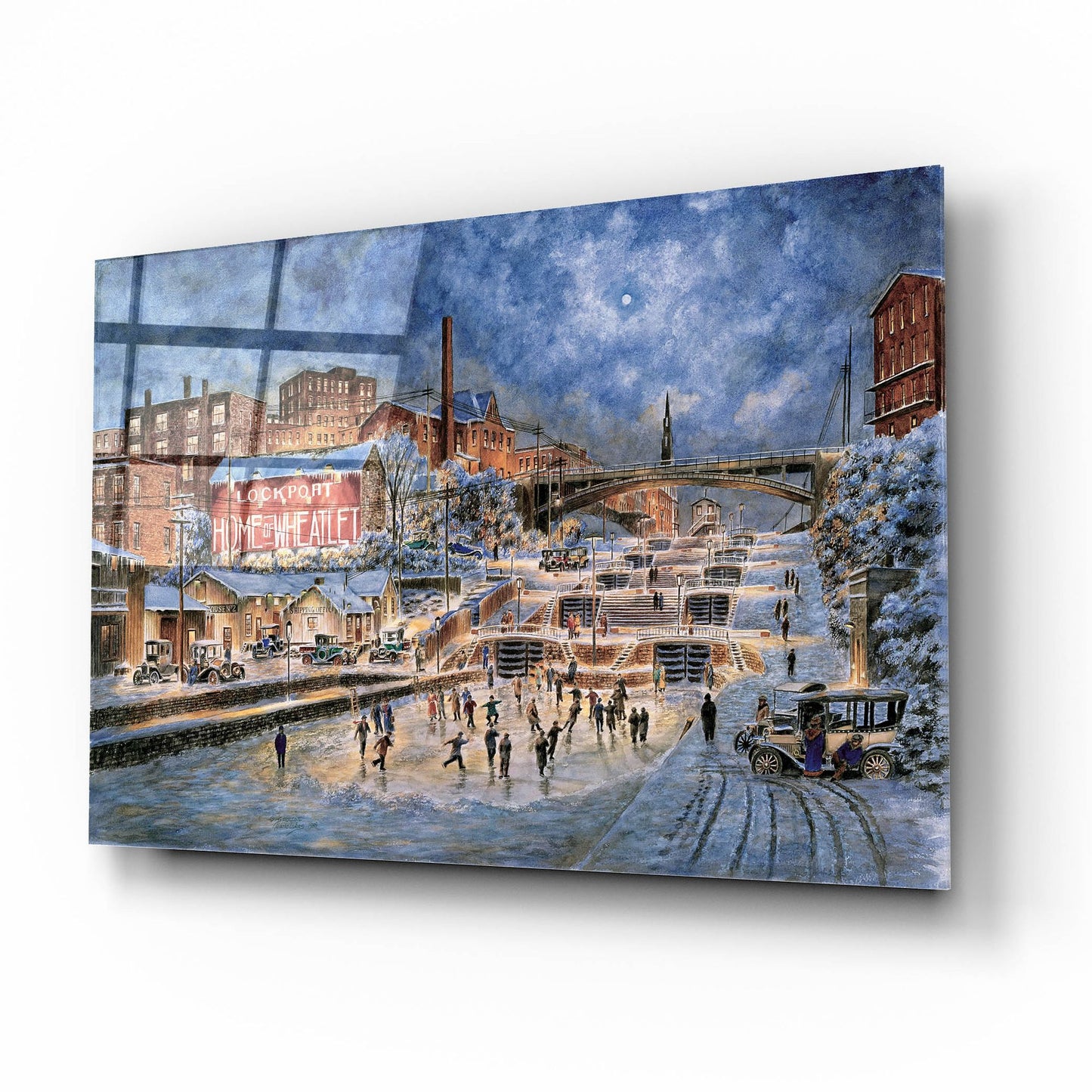 Epic Art 'The Skating Party, Lockport Ny , Ca. 1905' by Stanton Manolakas, Acrylic Glass Wall Art,16x12