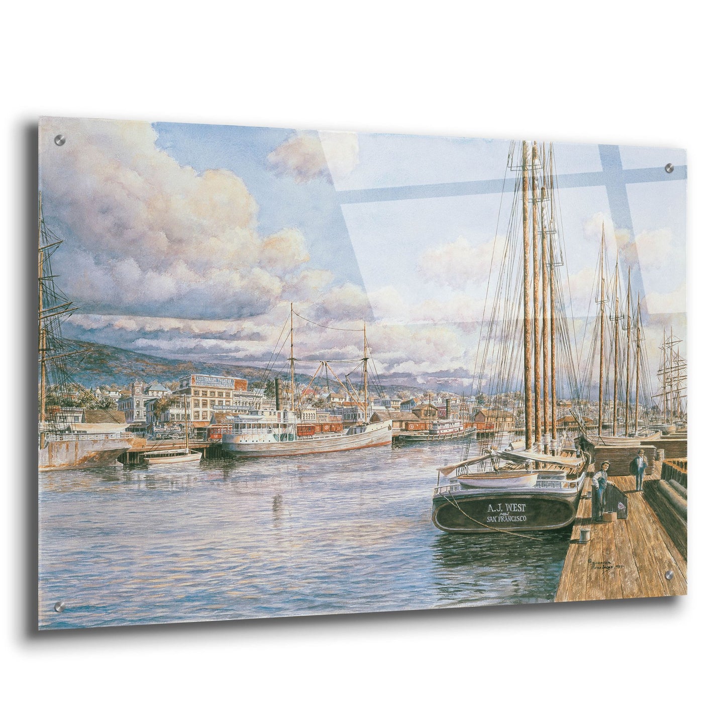 Epic Art 'San Pedro Sunrise, Ca. 1913' by Stanton Manolakas, Acrylic Glass Wall Art,36x24