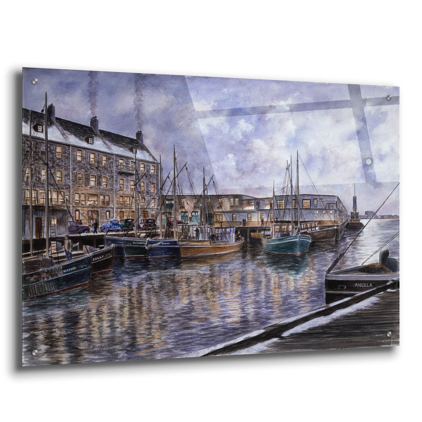 Epic Art 'Boston The Commercial Wharf' by Stanton Manolakas, Acrylic Glass Wall Art,36x24