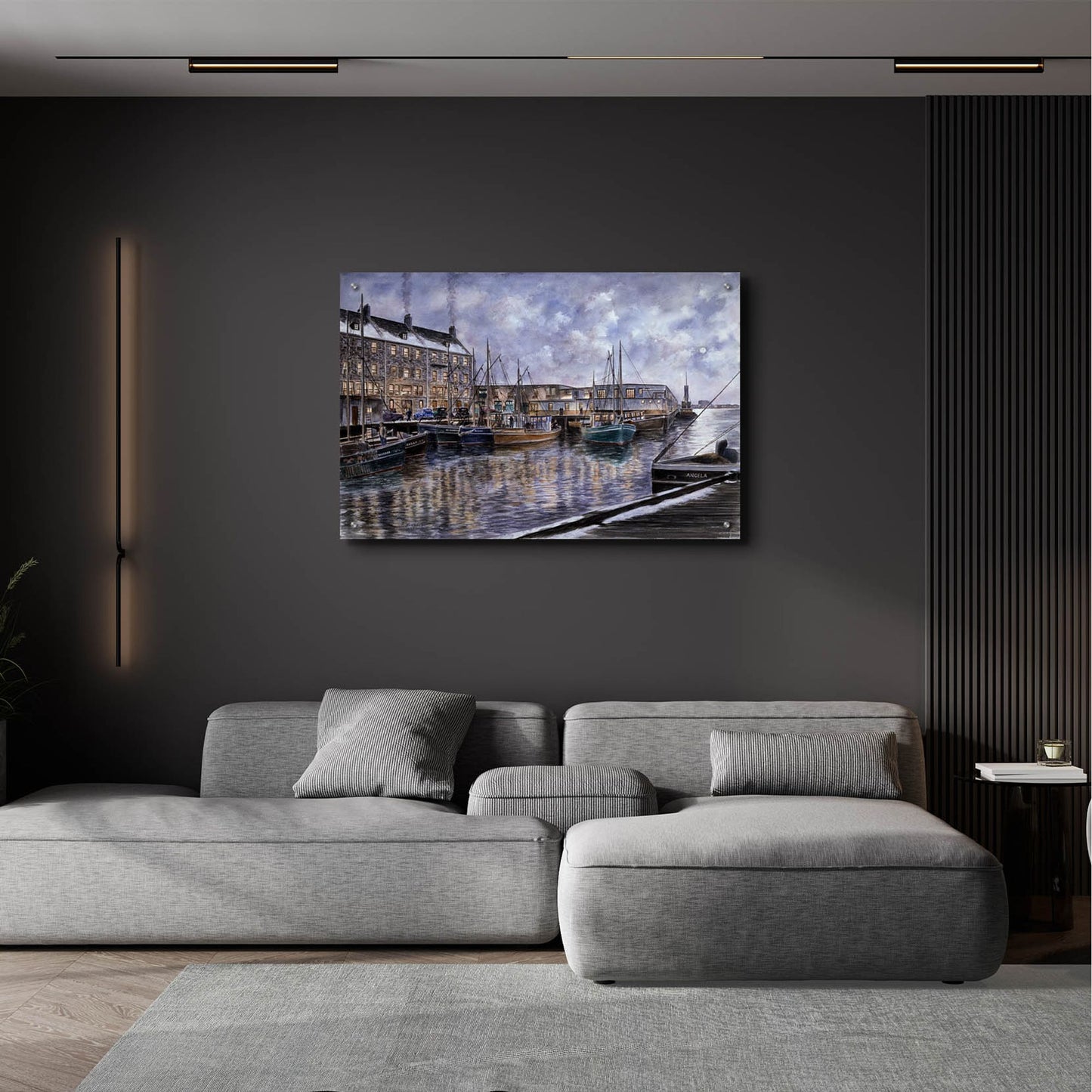 Epic Art 'Boston The Commercial Wharf' by Stanton Manolakas, Acrylic Glass Wall Art,36x24