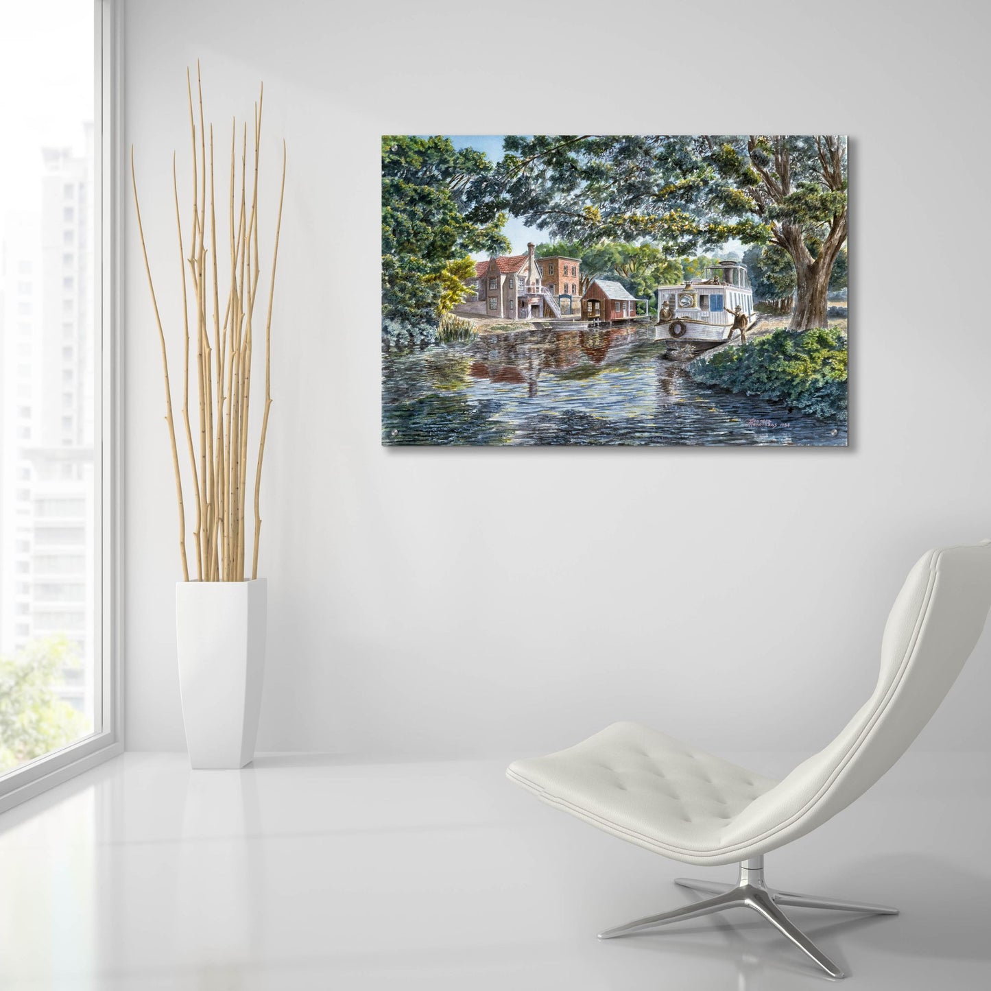 Epic Art 'The Excursion Boat' by Stanton Manolakas, Acrylic Glass Wall Art,36x24