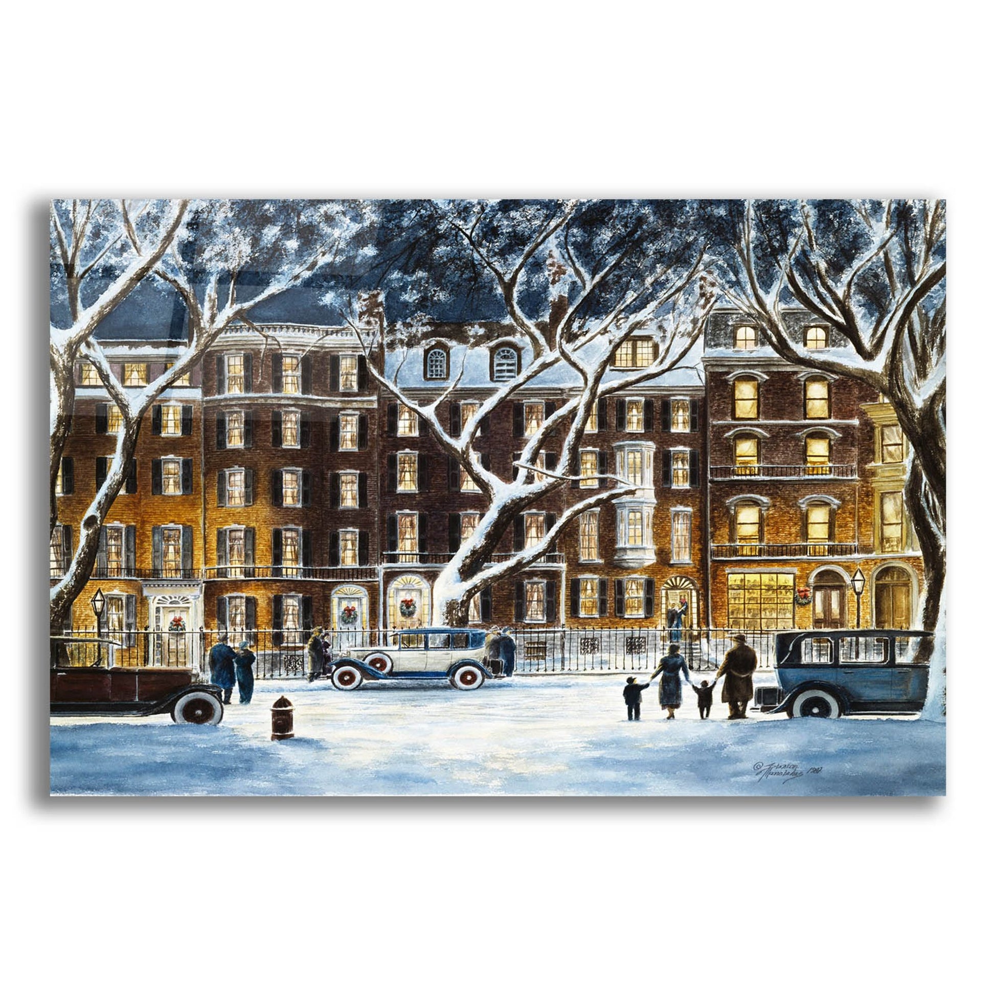 Epic Art 'Beacon Street, Ma. 1926' by Stanton Manolakas, Acrylic Glass Wall Art,16x12