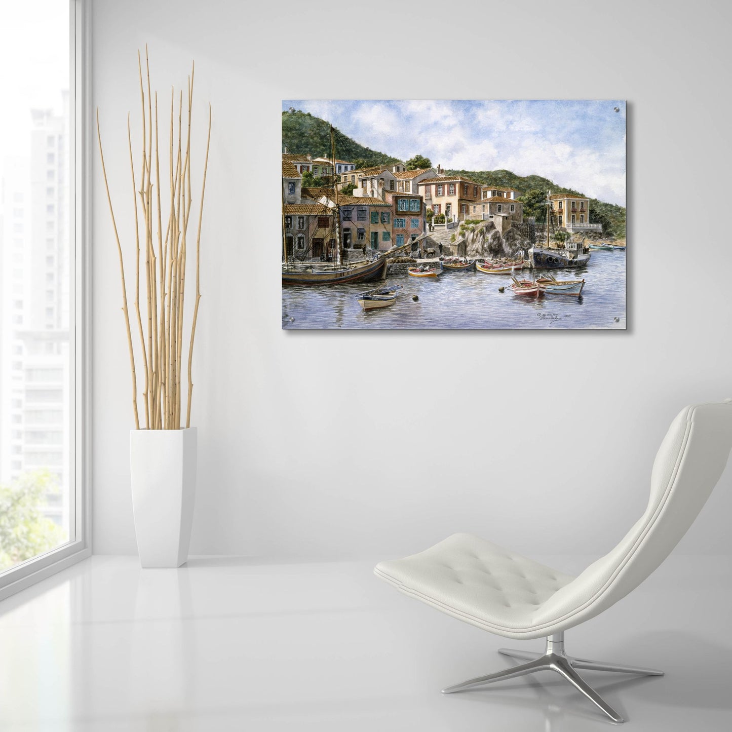 Epic Art 'Kokkari Samos, Greece, Fisherman's Corner' by Stanton Manolakas, Acrylic Glass Wall Art,36x24