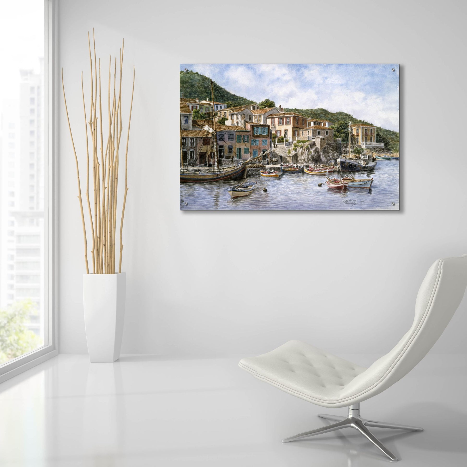 Epic Art 'Kokkari Samos, Greece, Fisherman's Corner' by Stanton Manolakas, Acrylic Glass Wall Art,36x24