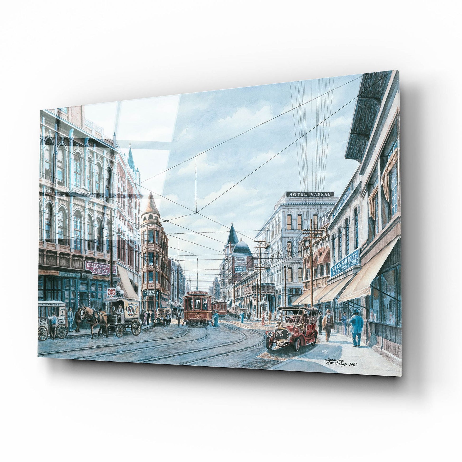 Epic Art 'Looking South On Spring St., Ca. 1909' by Stanton Manolakas, Acrylic Glass Wall Art,16x12