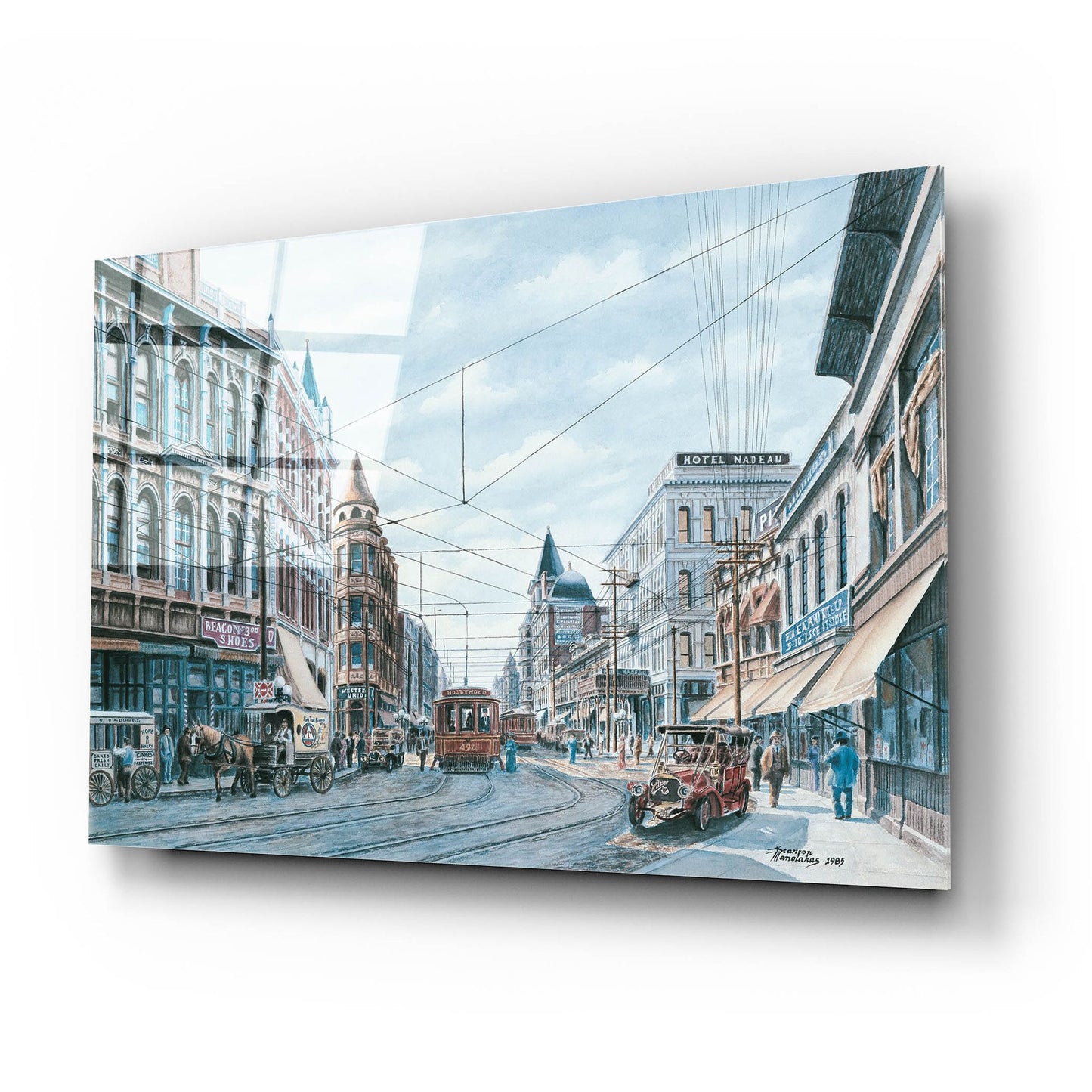 Epic Art 'Looking South On Spring St., Ca. 1909' by Stanton Manolakas, Acrylic Glass Wall Art,24x16