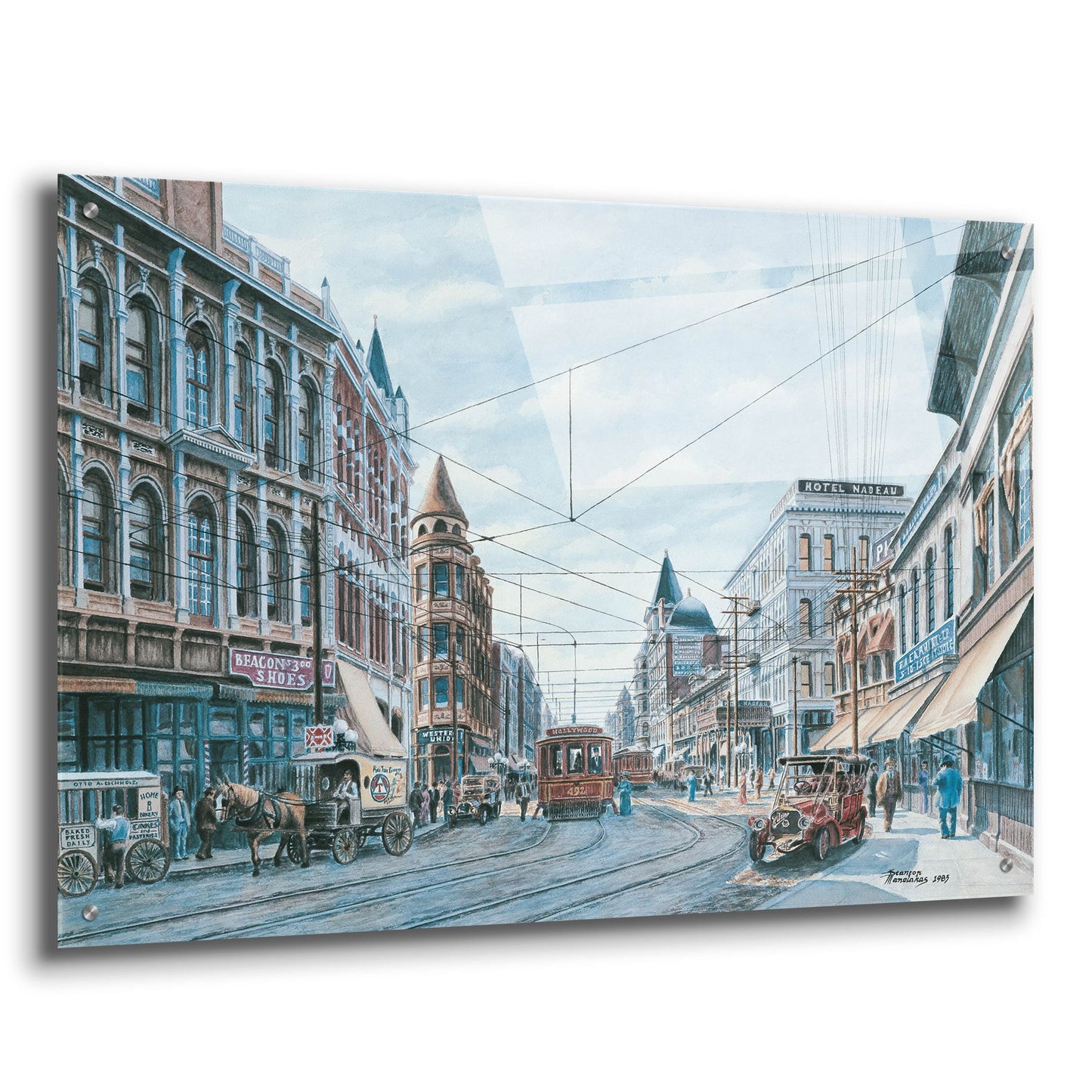 Epic Art 'Looking South On Spring St., Ca. 1909' by Stanton Manolakas, Acrylic Glass Wall Art,36x24