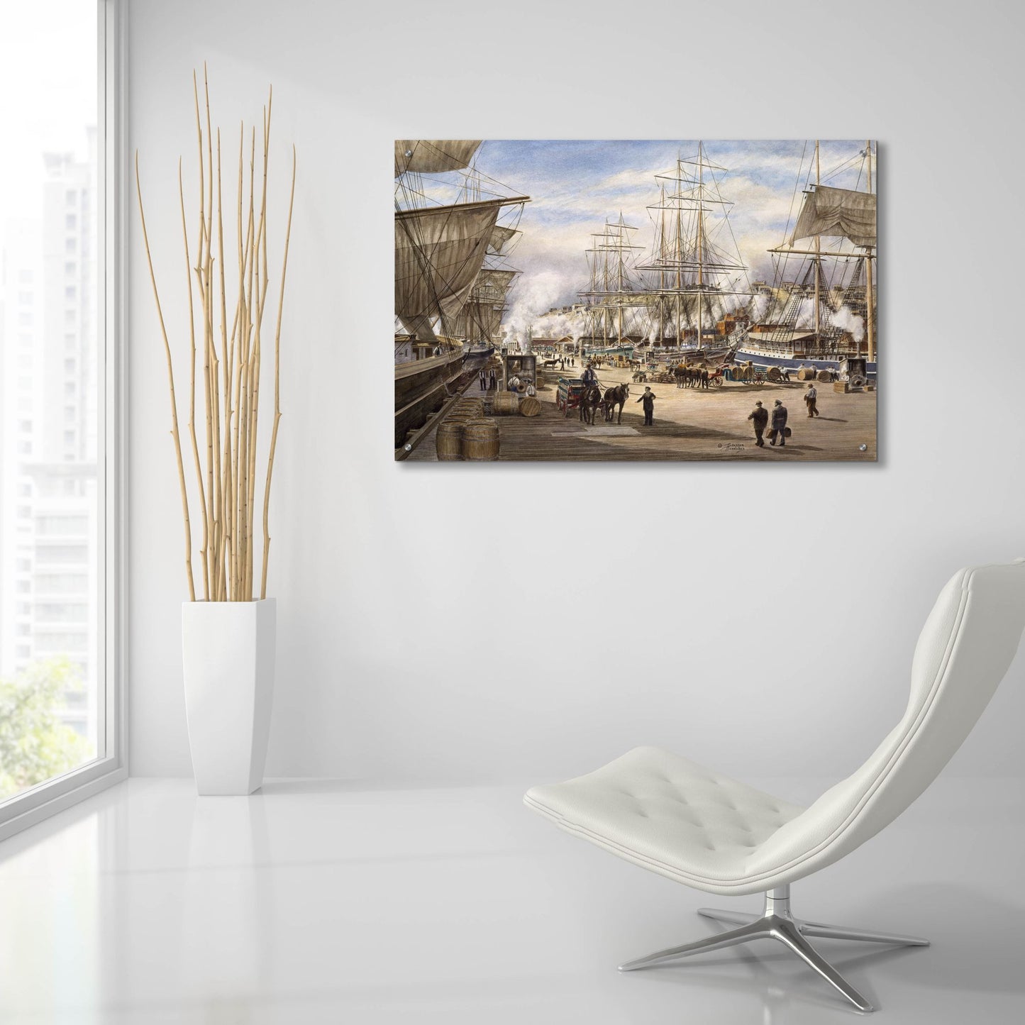 Epic Art 'The Green St. Wharf ' by Stanton Manolakas, Acrylic Glass Wall Art,36x24