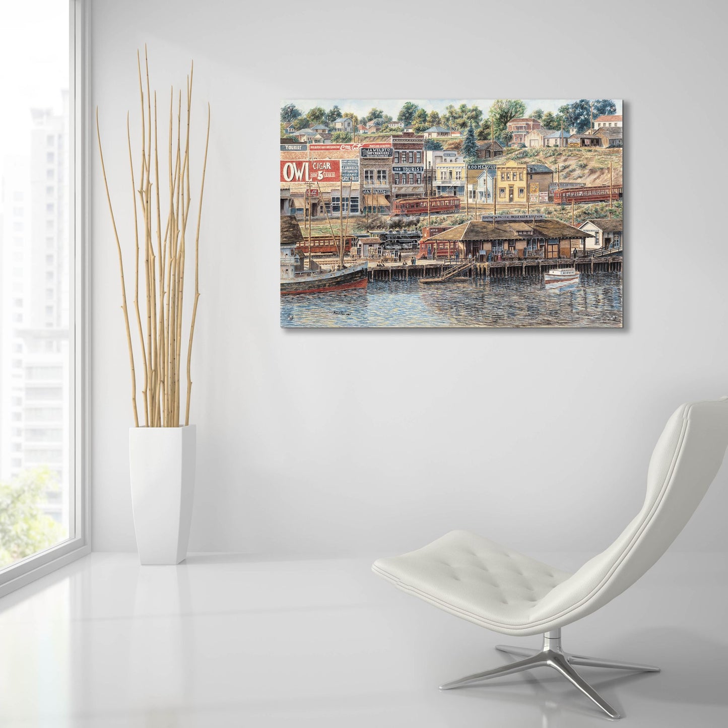 Epic Art 'San Pedro Harbor' by Stanton Manolakas, Acrylic Glass Wall Art,36x24