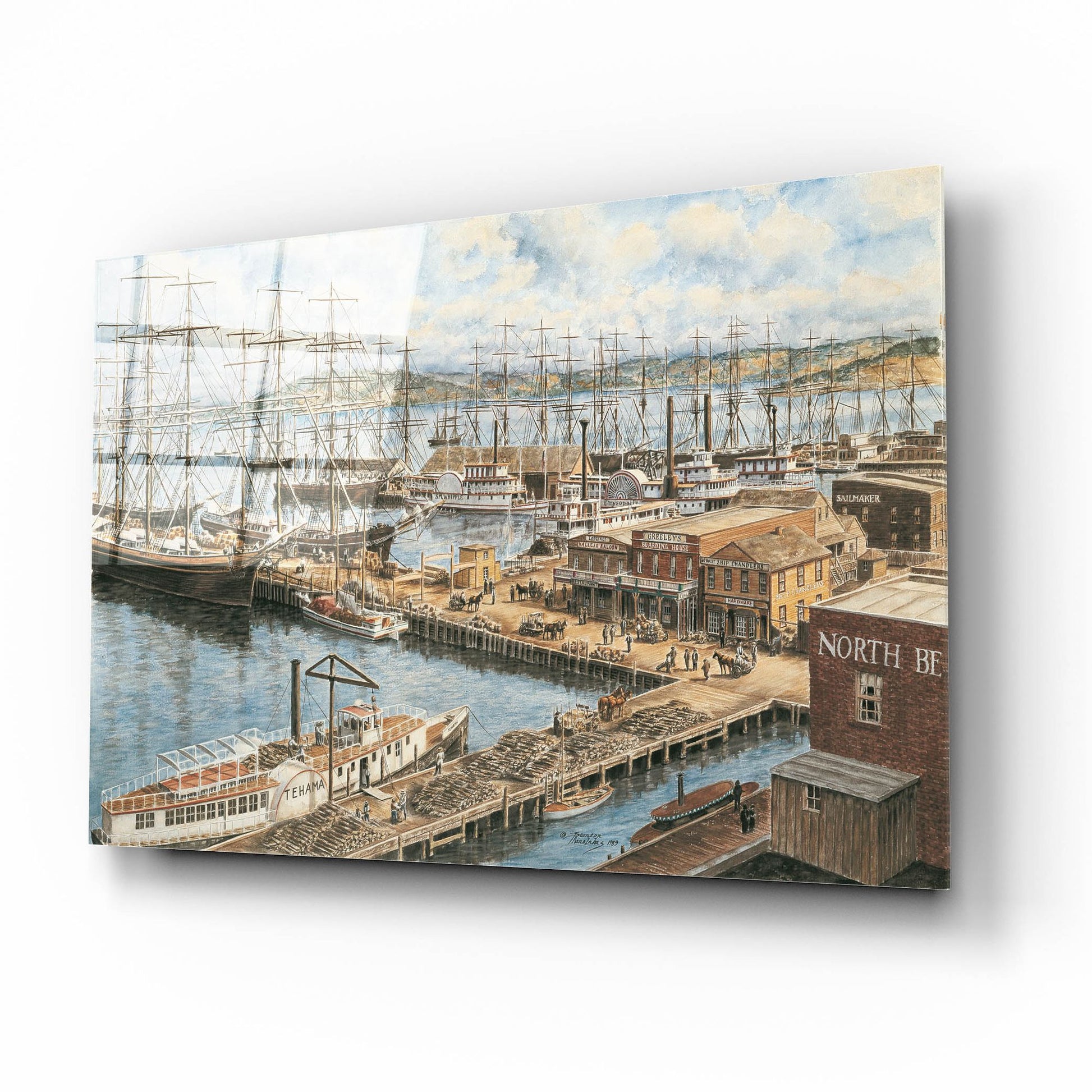 Epic Art 'The Vallejo St. Wharf' by Stanton Manolakas, Acrylic Glass Wall Art,16x12