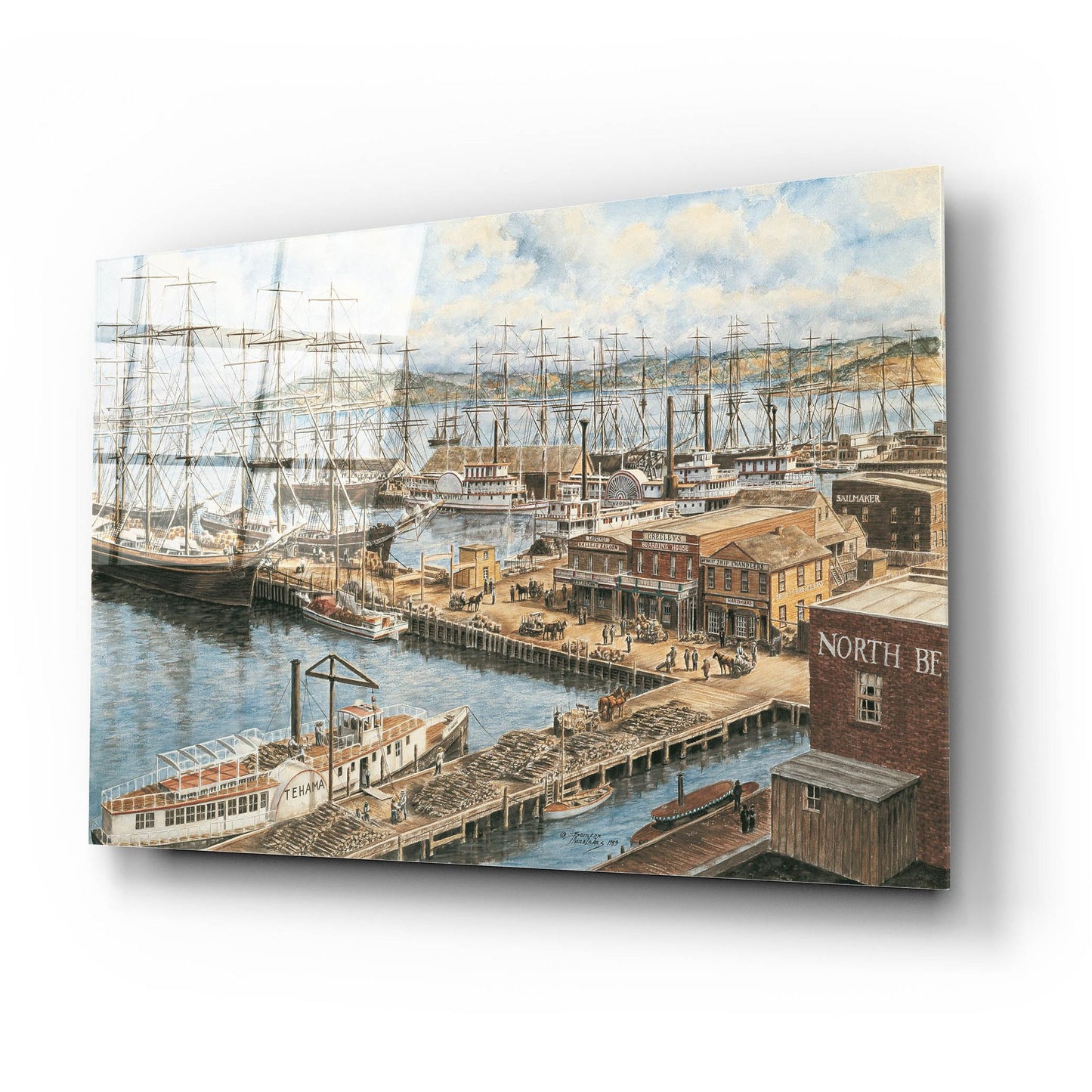 Epic Art 'The Vallejo St. Wharf' by Stanton Manolakas, Acrylic Glass Wall Art,24x16