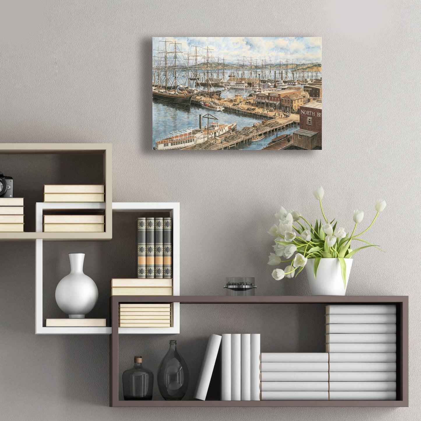 Epic Art 'The Vallejo St. Wharf' by Stanton Manolakas, Acrylic Glass Wall Art,24x16