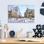 Epic Art 'Los Angeles 5Th And Hill' by Stanton Manolakas, Acrylic Glass Wall Art,16x12