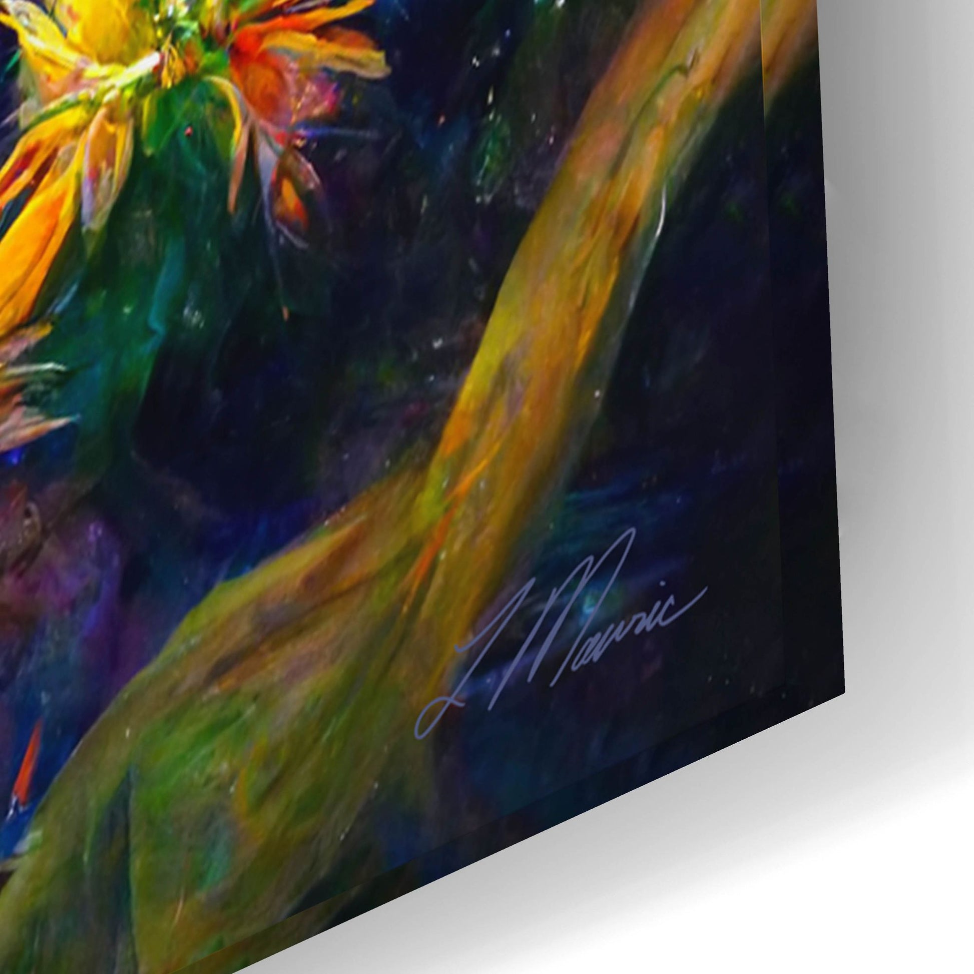 Epic Art 'Flowers in the Universe Color Burst 1' by Tanya Mavric, Acrylic Glass Wall Art,24x16