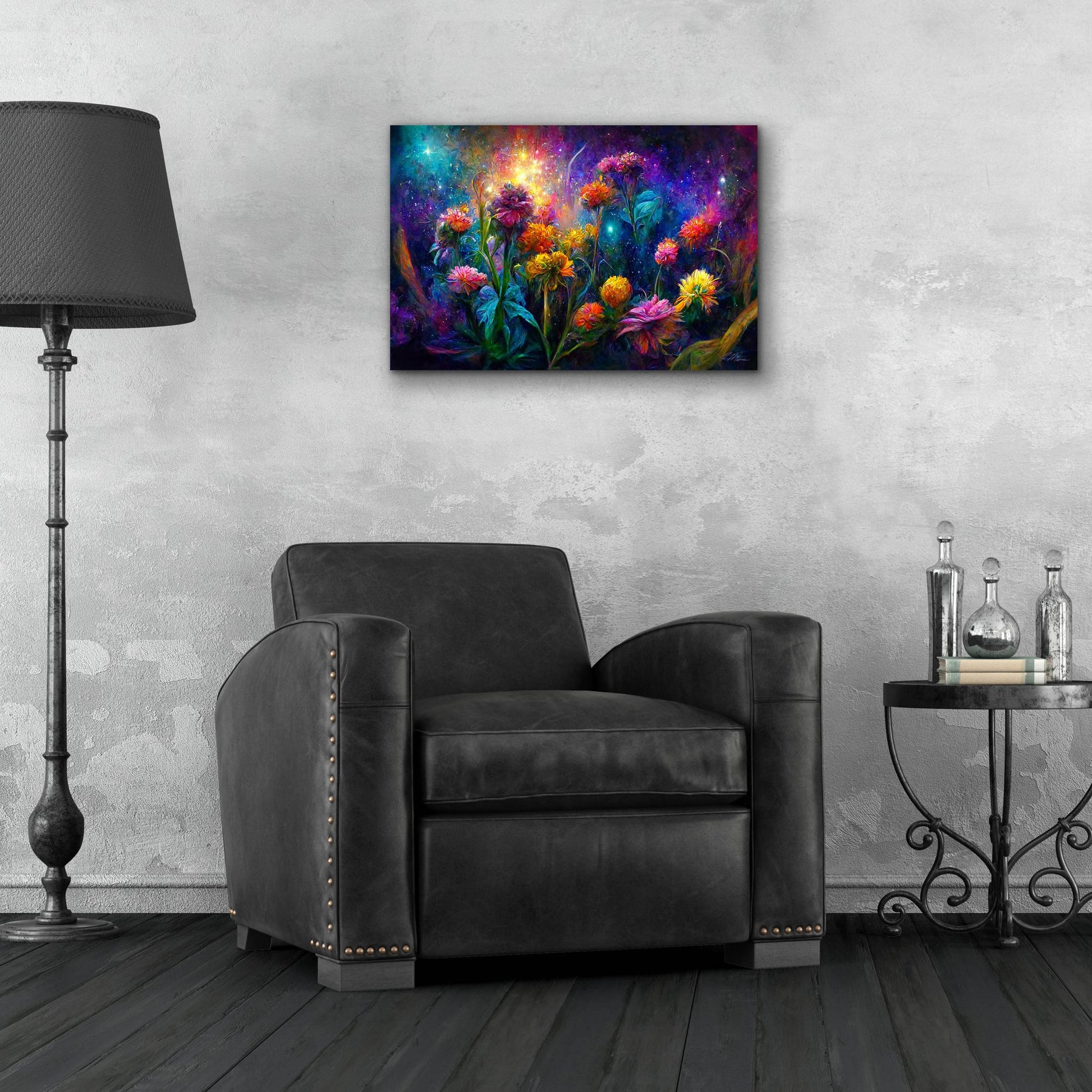 Epic Art 'Flowers in the Universe Color Burst 1' by Tanya Mavric, Acrylic Glass Wall Art,24x16