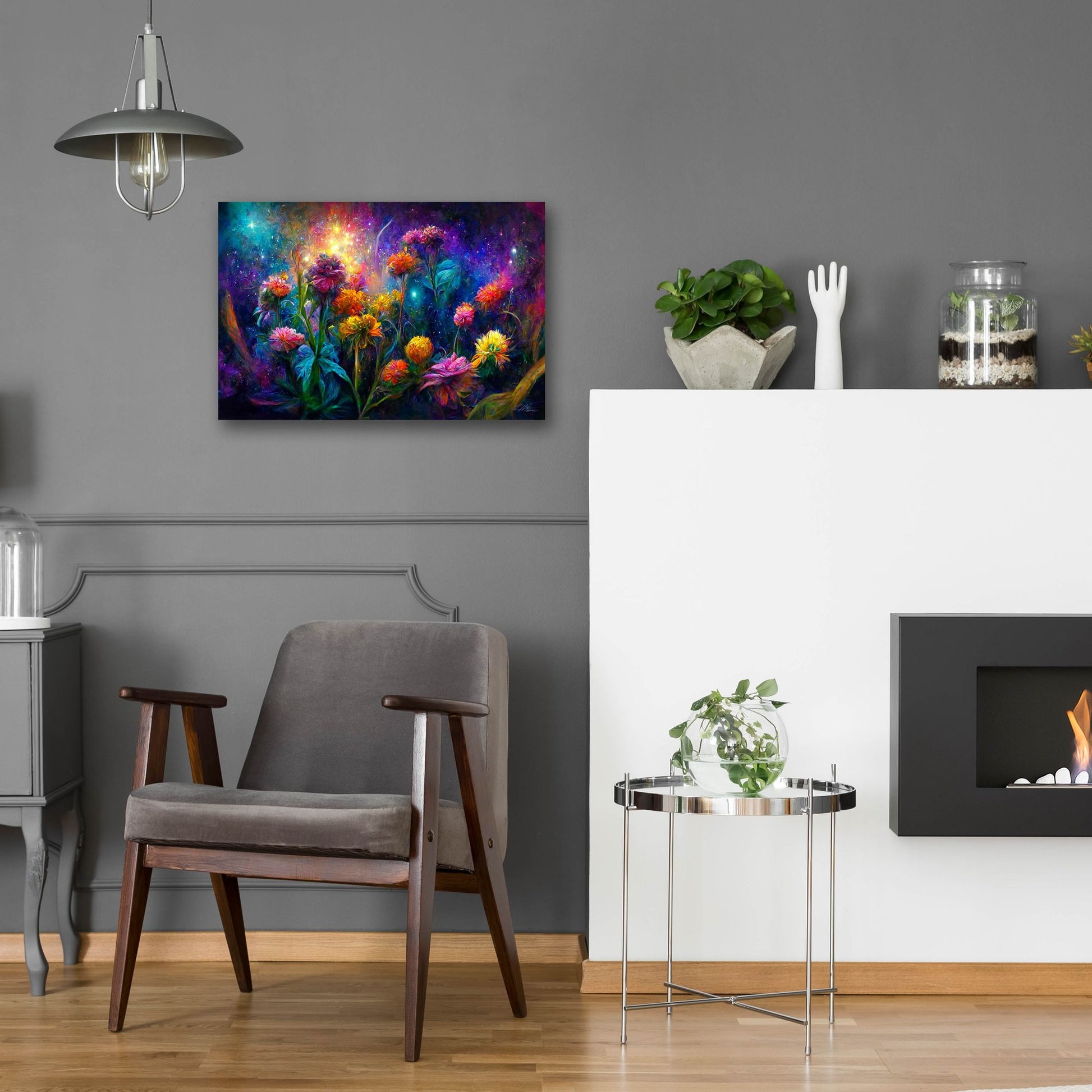 Epic Art 'Flowers in the Universe Color Burst 1' by Tanya Mavric, Acrylic Glass Wall Art,24x16