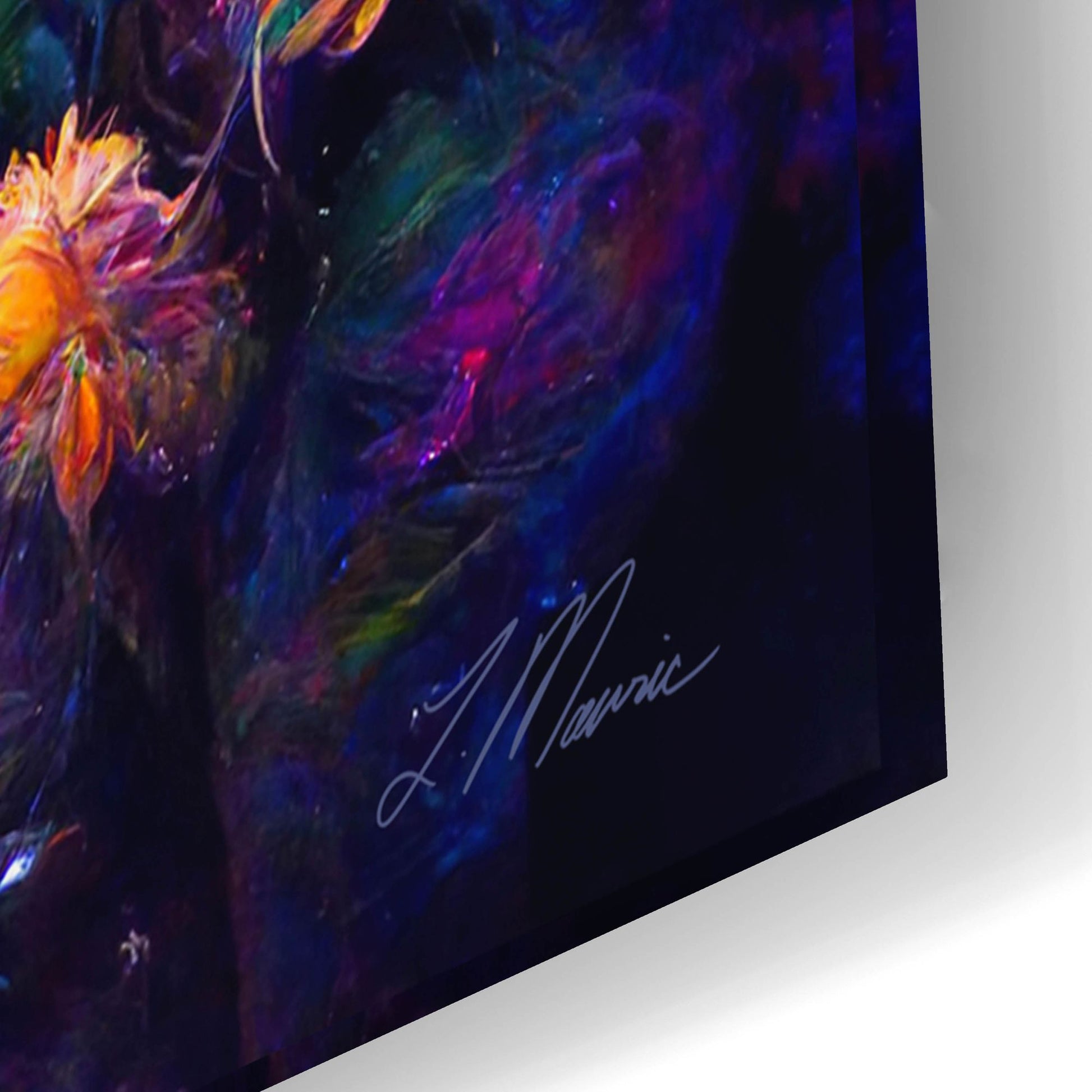 Epic Art 'Flowers in the Universe Color Burst 2' by Tanya Mavric, Acrylic Glass Wall Art,24x16