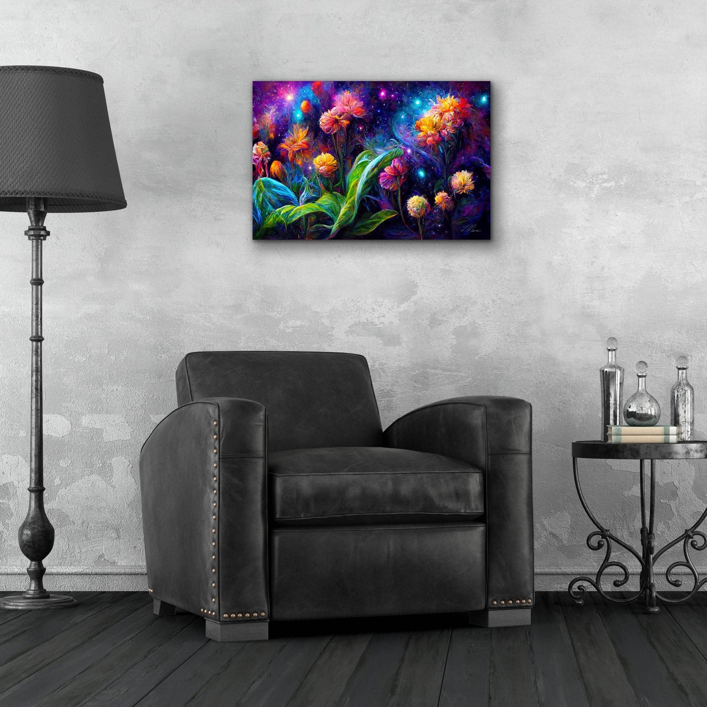 Epic Art 'Flowers in the Universe Color Burst 2' by Tanya Mavric, Acrylic Glass Wall Art,24x16