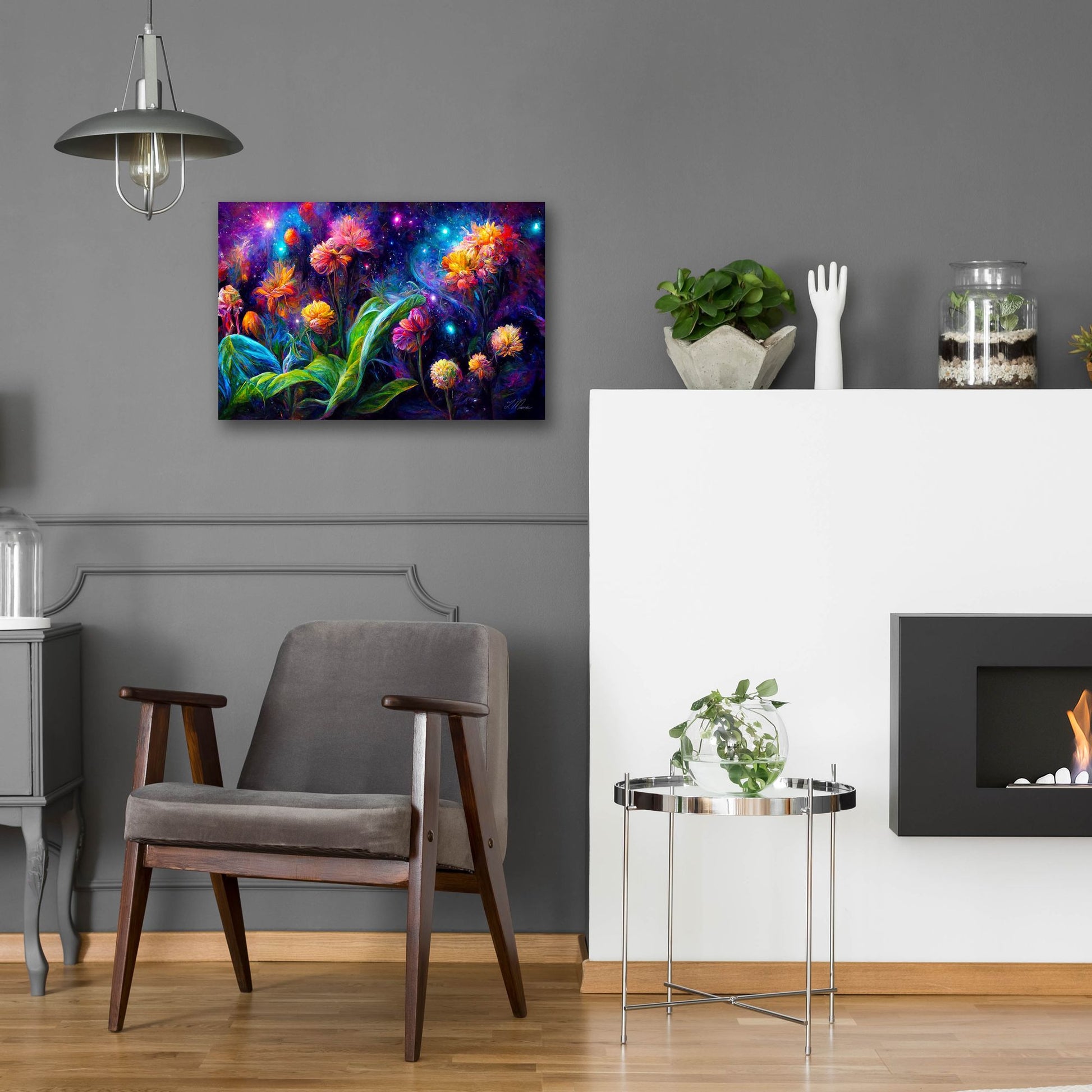 Epic Art 'Flowers in the Universe Color Burst 2' by Tanya Mavric, Acrylic Glass Wall Art,24x16