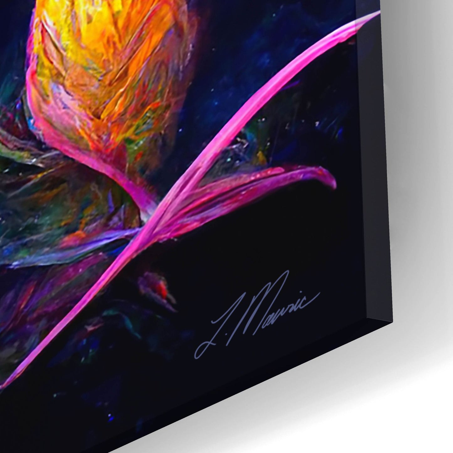 Epic Art 'Flowers in the Universe Color Burst 3' by Tanya Mavric, Acrylic Glass Wall Art,24x12