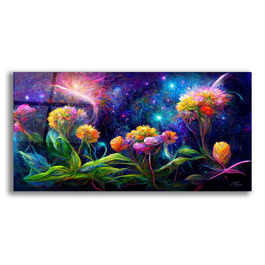 Epic Art 'Flowers in the Universe Color Burst 3' by Tanya Mavric, Acrylic Glass Wall Art