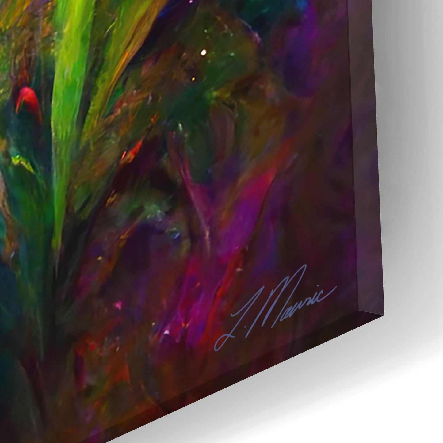 Epic Art 'Flowers in the Universe Color Burst 5' by Tanya Mavric, Acrylic Glass Wall Art,24x12