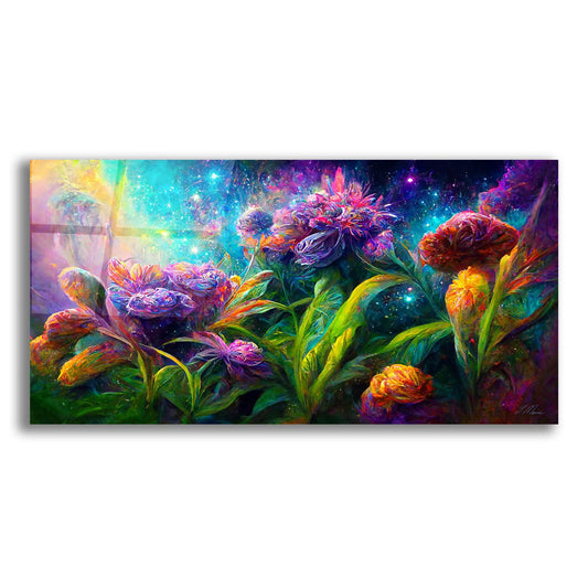 Epic Art 'Flowers in the Universe Color Burst 5' by Tanya Mavric, Acrylic Glass Wall Art