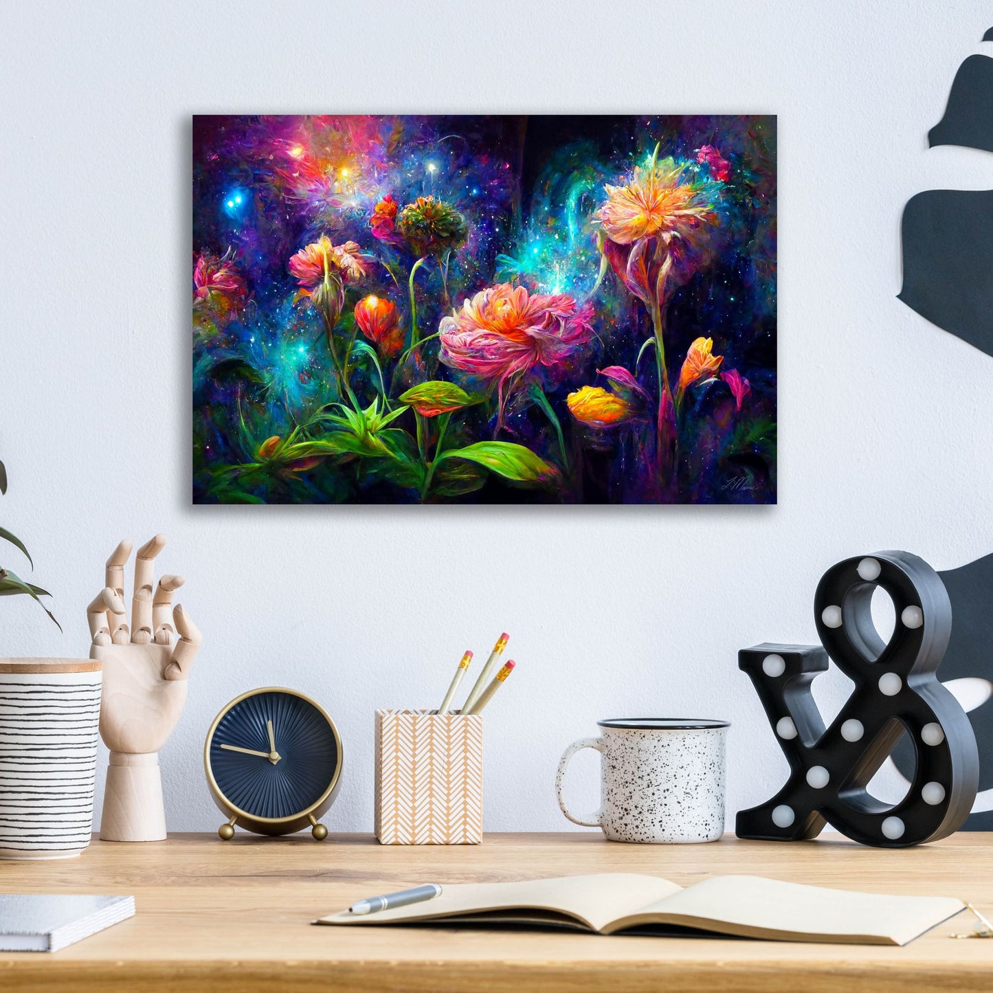 Epic Art 'Flowers of the Universe Color Burst 4' by Tanya Mavric, Acrylic Glass Wall Art,16x12