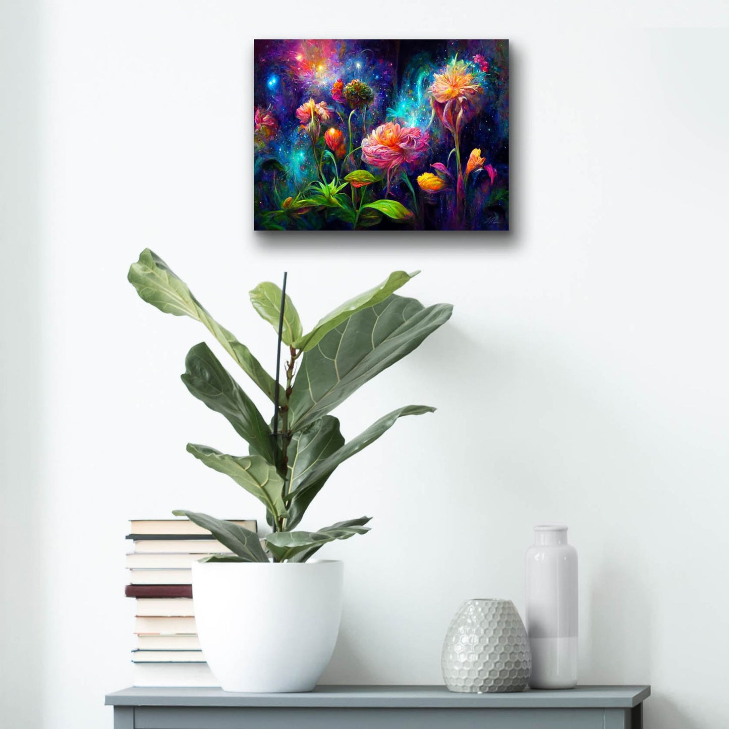 Epic Art 'Flowers of the Universe Color Burst 4' by Tanya Mavric, Acrylic Glass Wall Art,16x12