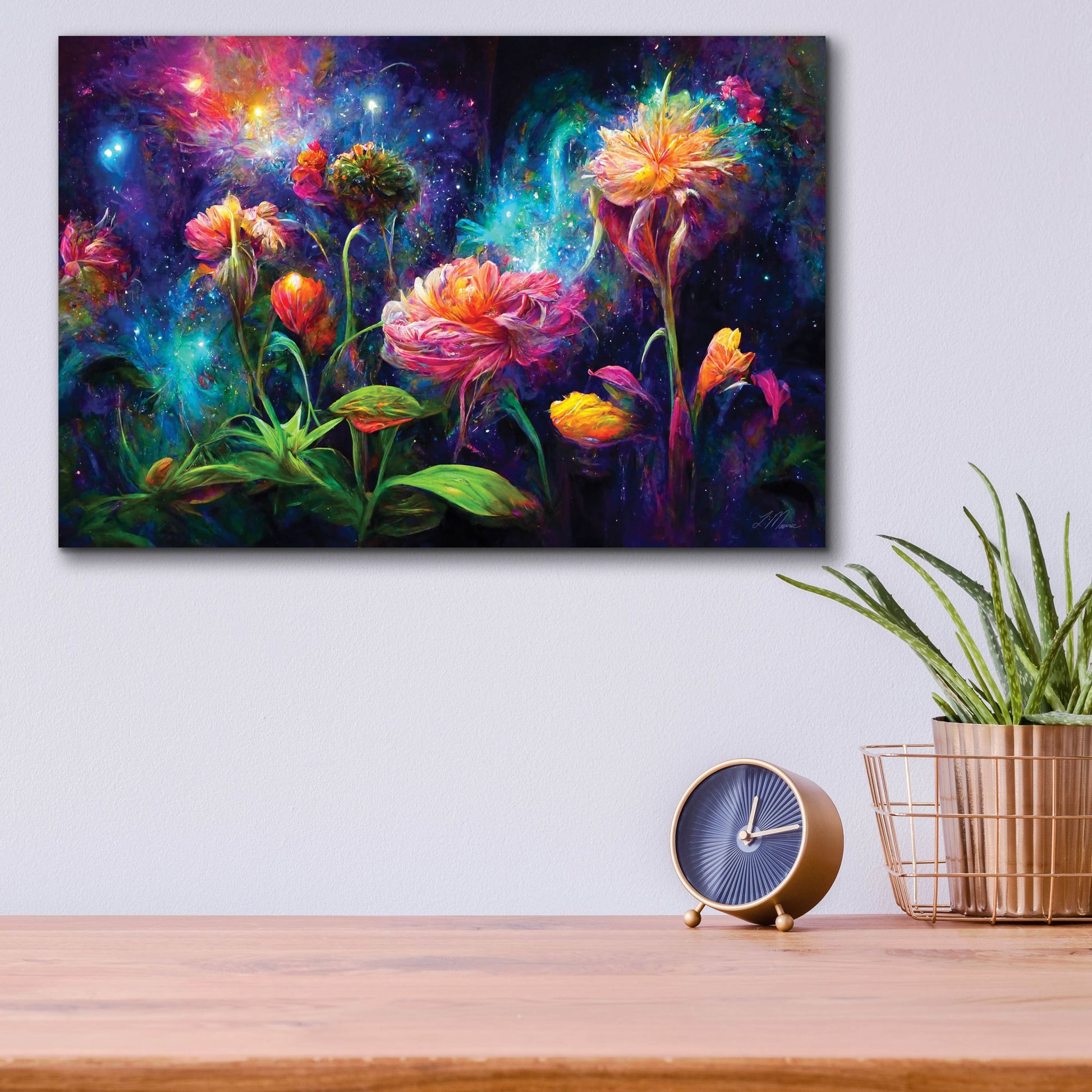 Epic Art 'Flowers of the Universe Color Burst 4' by Tanya Mavric, Acrylic Glass Wall Art,16x12