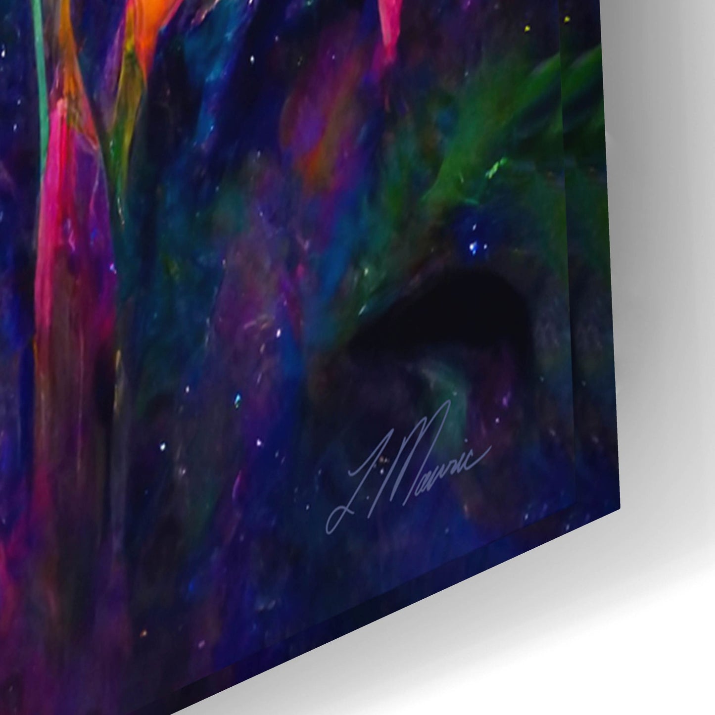 Epic Art 'Flowers of the Universe Color Burst 4' by Tanya Mavric, Acrylic Glass Wall Art,24x16