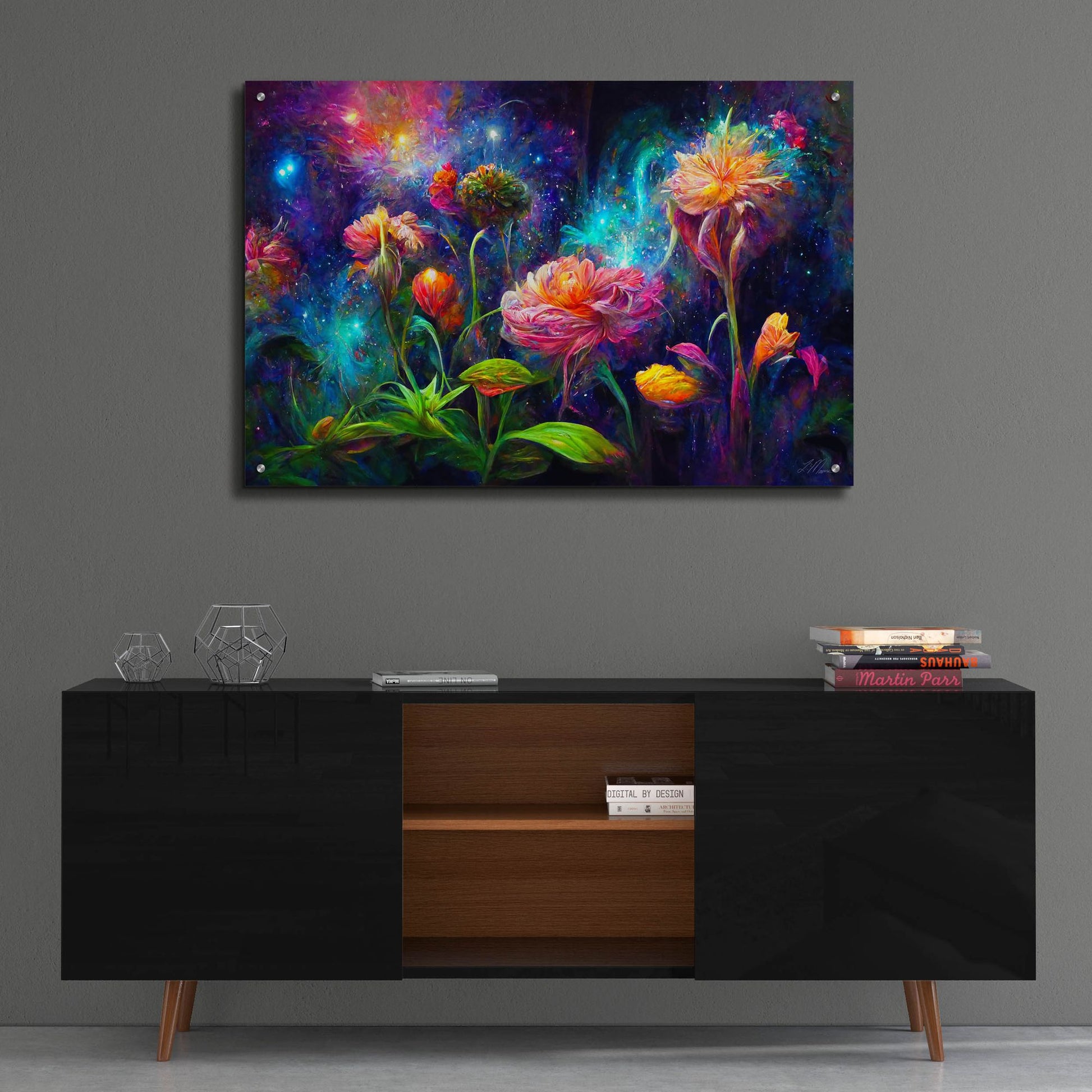 Epic Art 'Flowers of the Universe Color Burst 4' by Tanya Mavric, Acrylic Glass Wall Art,36x24