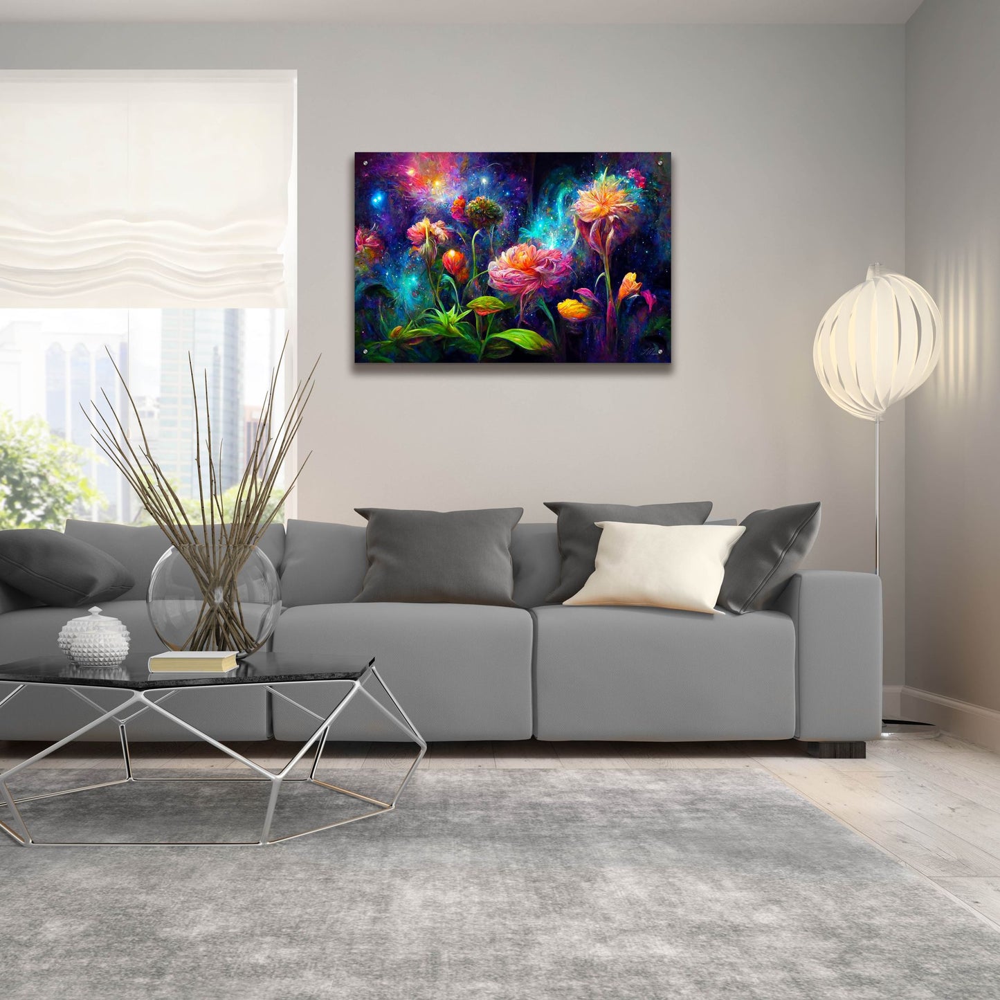 Epic Art 'Flowers of the Universe Color Burst 4' by Tanya Mavric, Acrylic Glass Wall Art,36x24