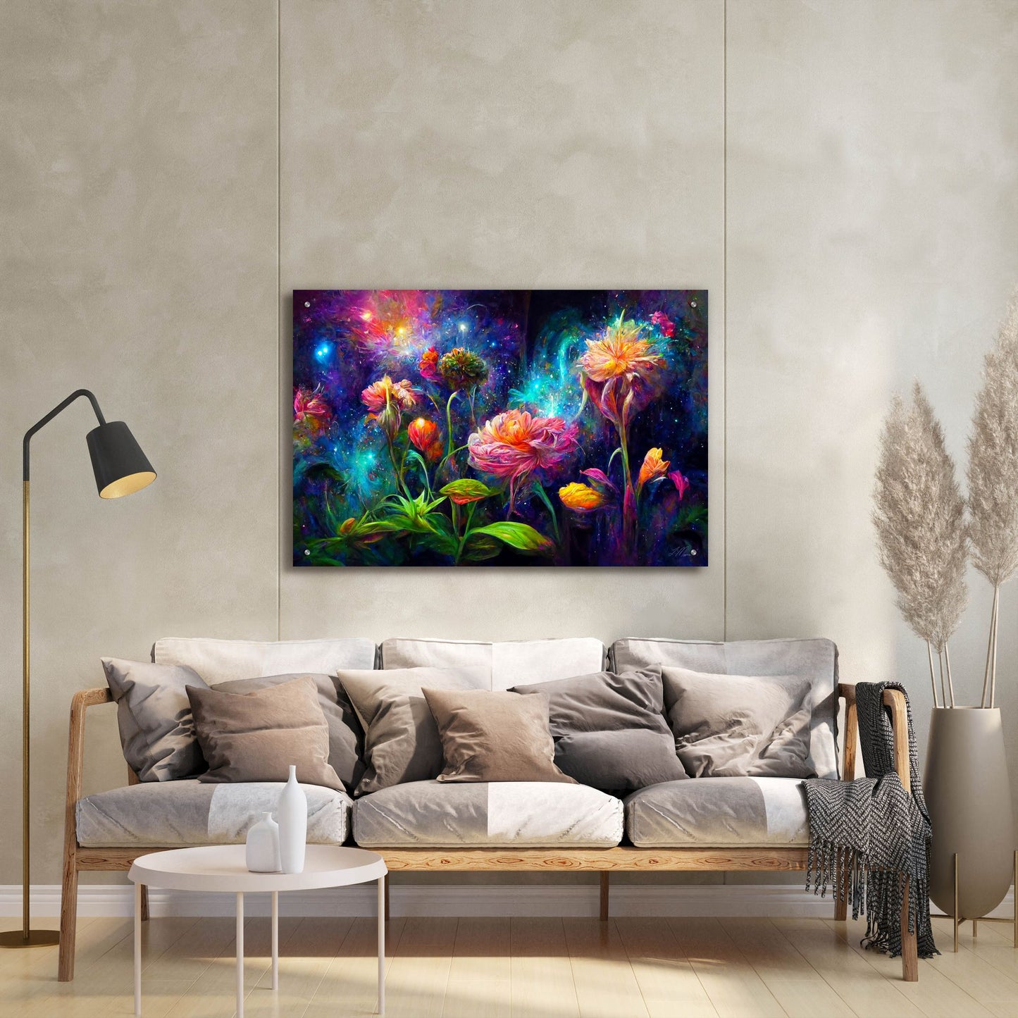 Epic Art 'Flowers of the Universe Color Burst 4' by Tanya Mavric, Acrylic Glass Wall Art,36x24