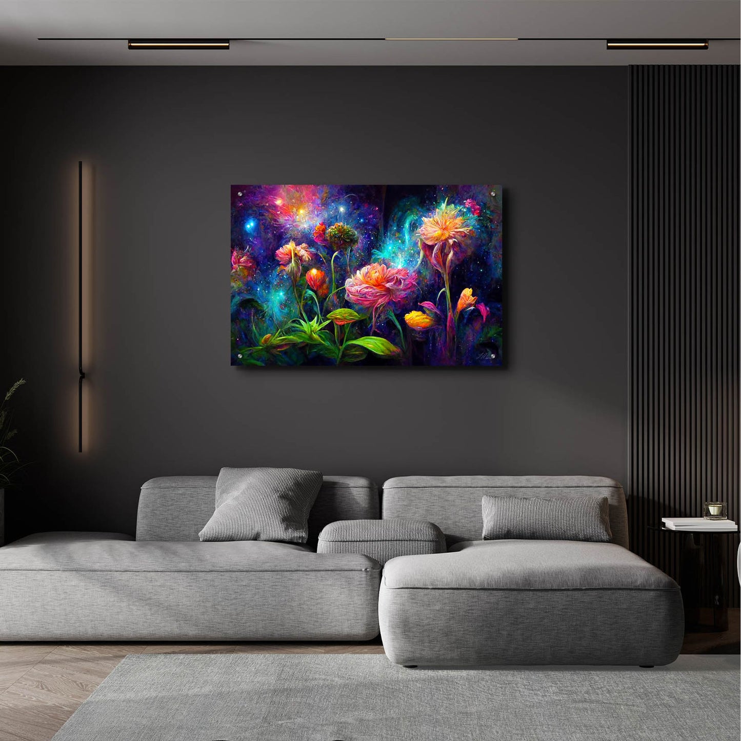 Epic Art 'Flowers of the Universe Color Burst 4' by Tanya Mavric, Acrylic Glass Wall Art,36x24