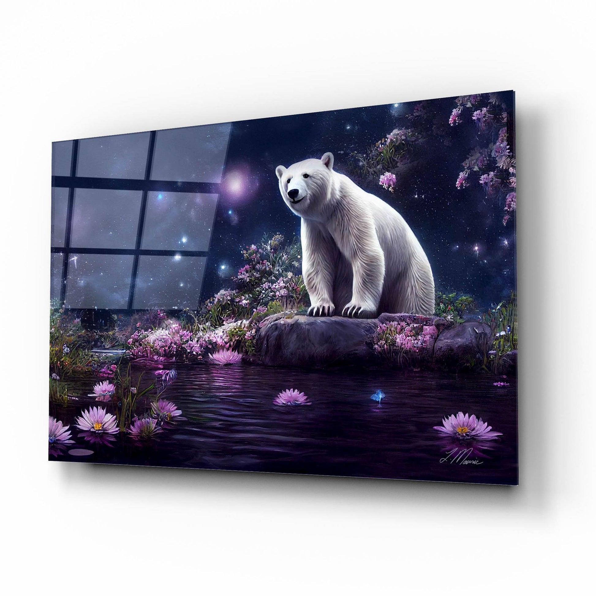 Epic Art 'Gazing Polar Bear' by Tanya Mavric, Acrylic Glass Wall Art,16x12