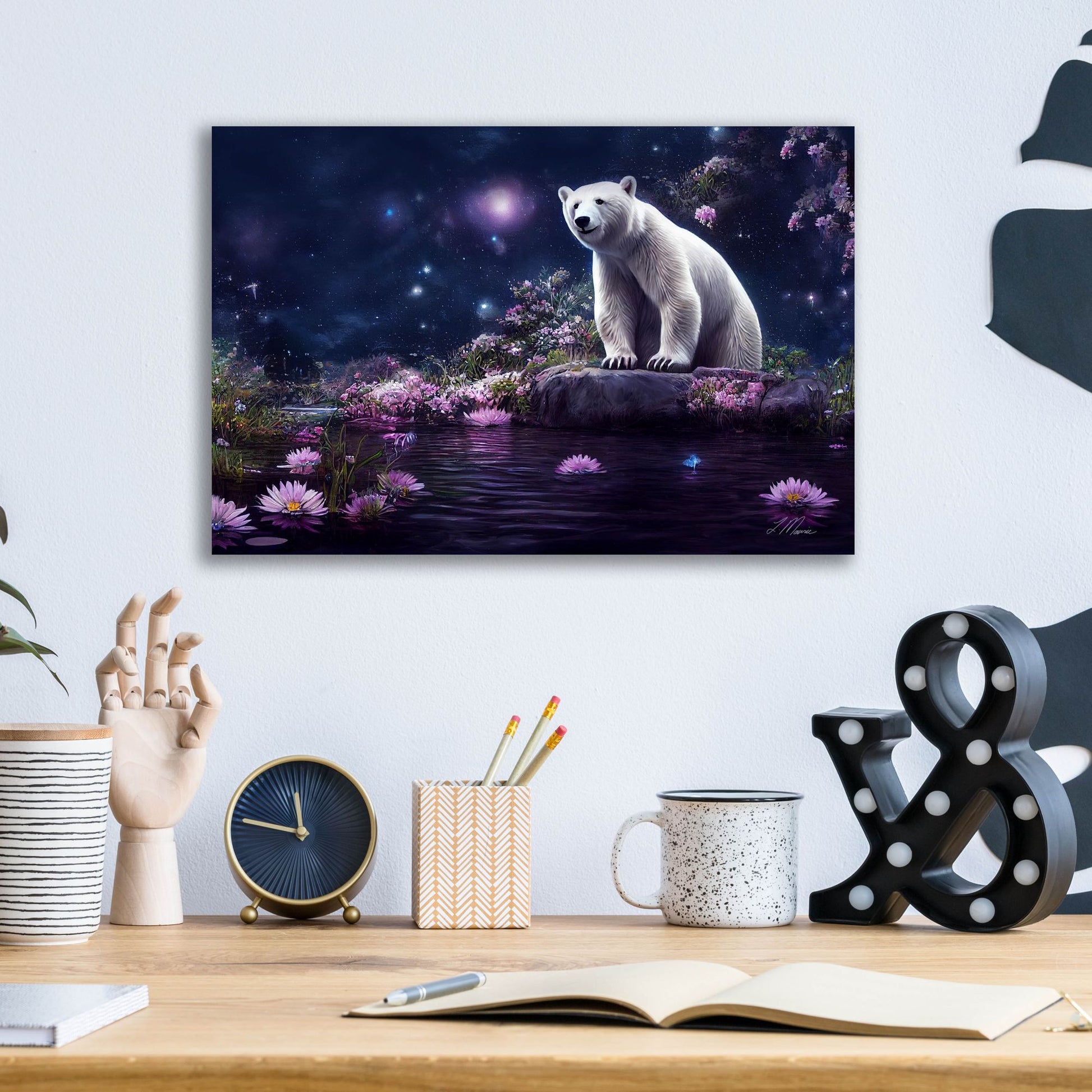 Epic Art 'Gazing Polar Bear' by Tanya Mavric, Acrylic Glass Wall Art,16x12