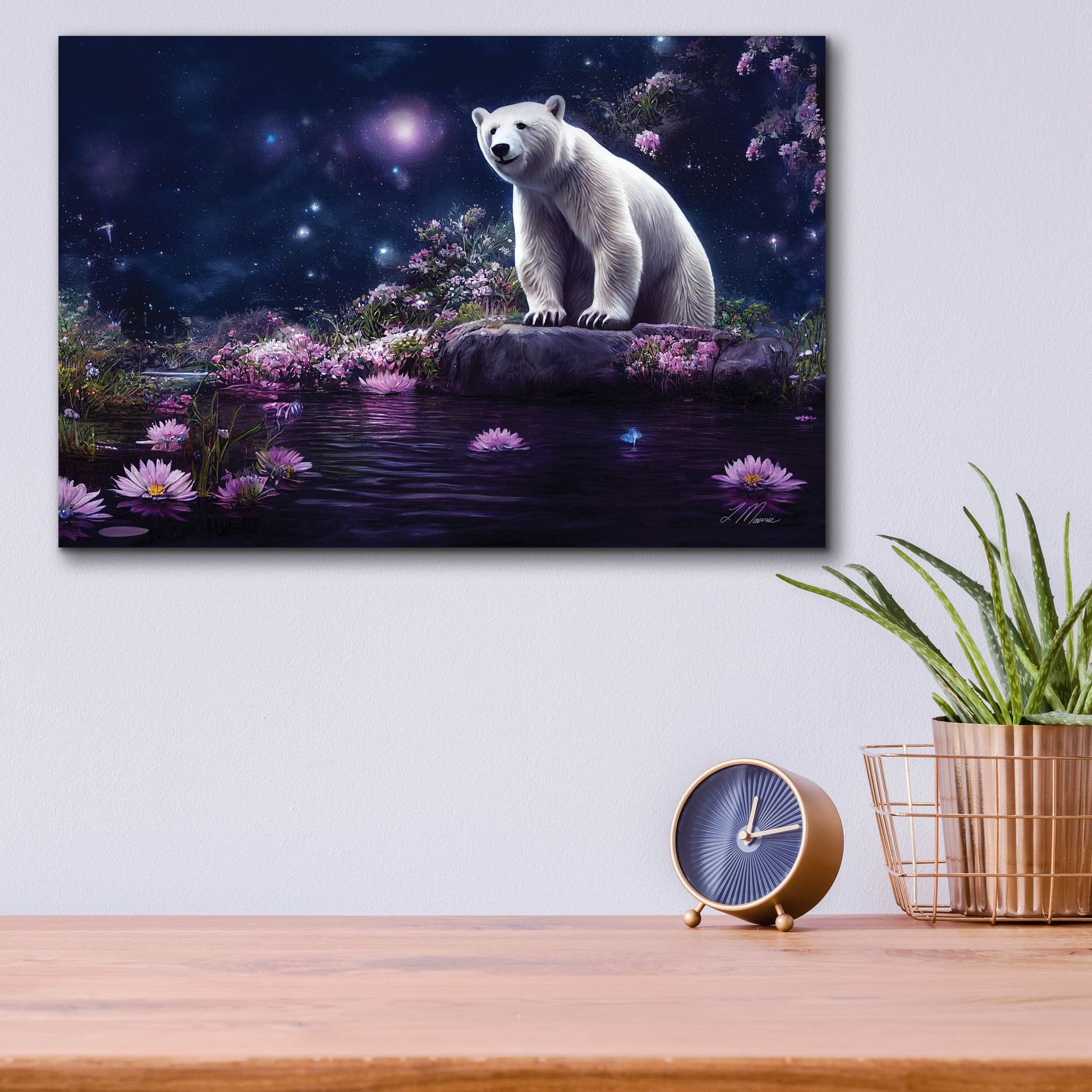 Epic Art 'Gazing Polar Bear' by Tanya Mavric, Acrylic Glass Wall Art,16x12