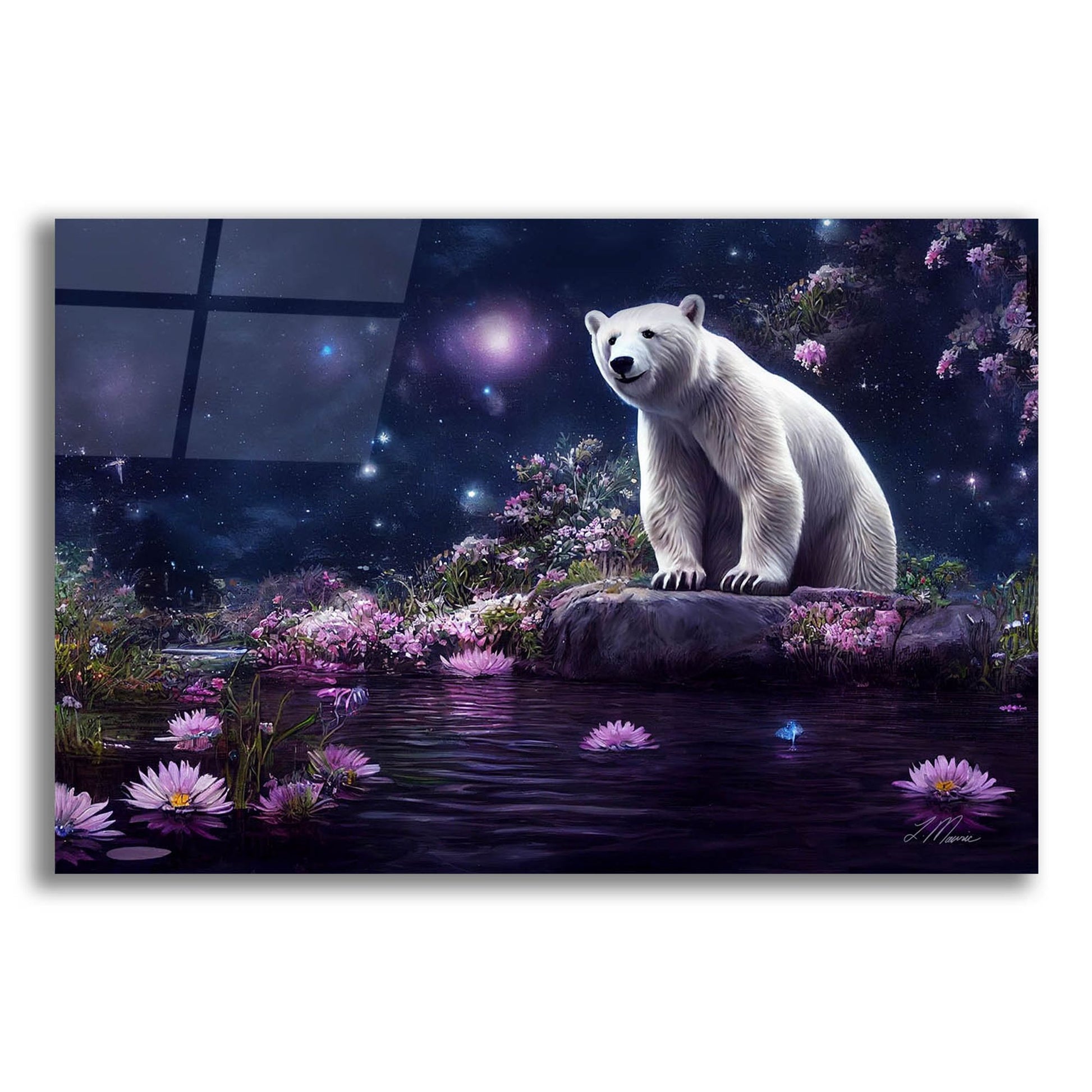 Epic Art 'Gazing Polar Bear' by Tanya Mavric, Acrylic Glass Wall Art,24x16