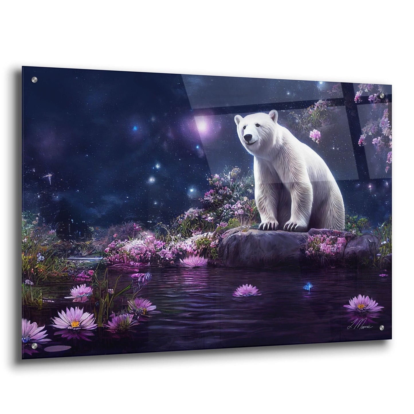 Epic Art 'Gazing Polar Bear' by Tanya Mavric, Acrylic Glass Wall Art,36x24