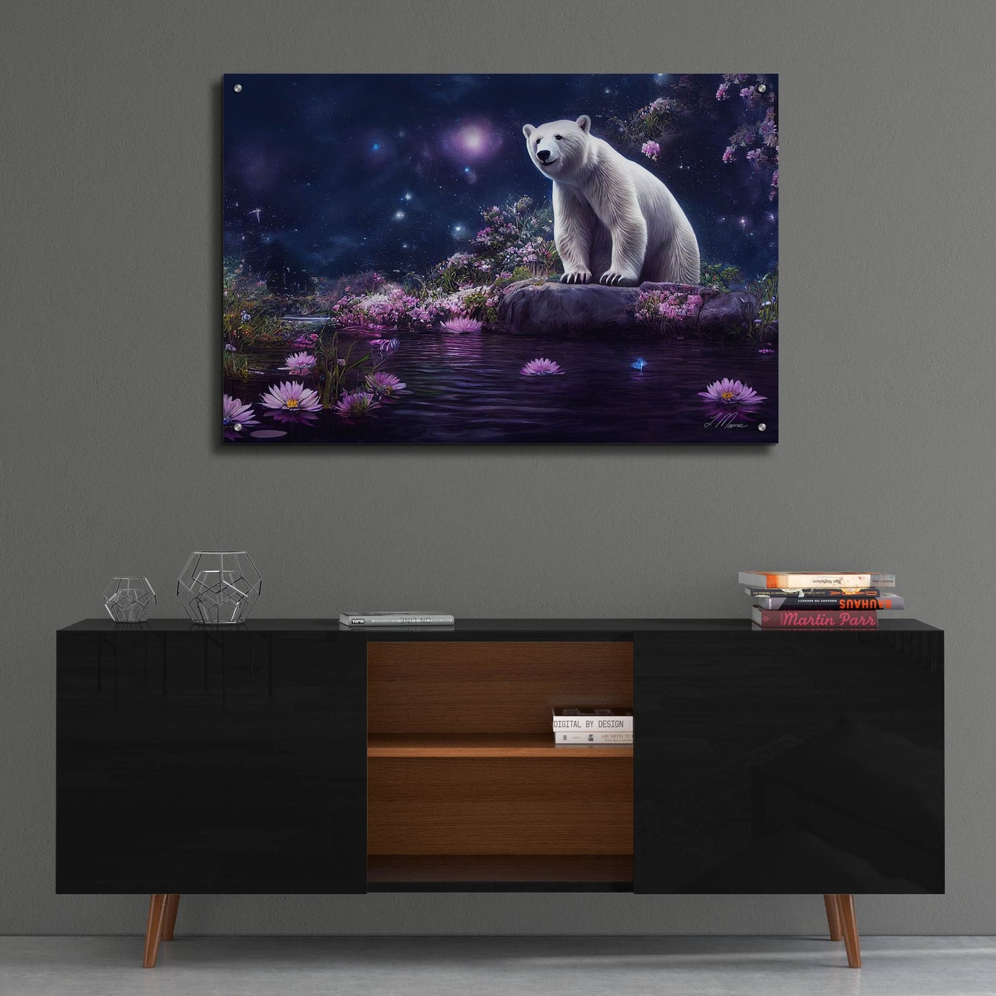 Epic Art 'Gazing Polar Bear' by Tanya Mavric, Acrylic Glass Wall Art,36x24