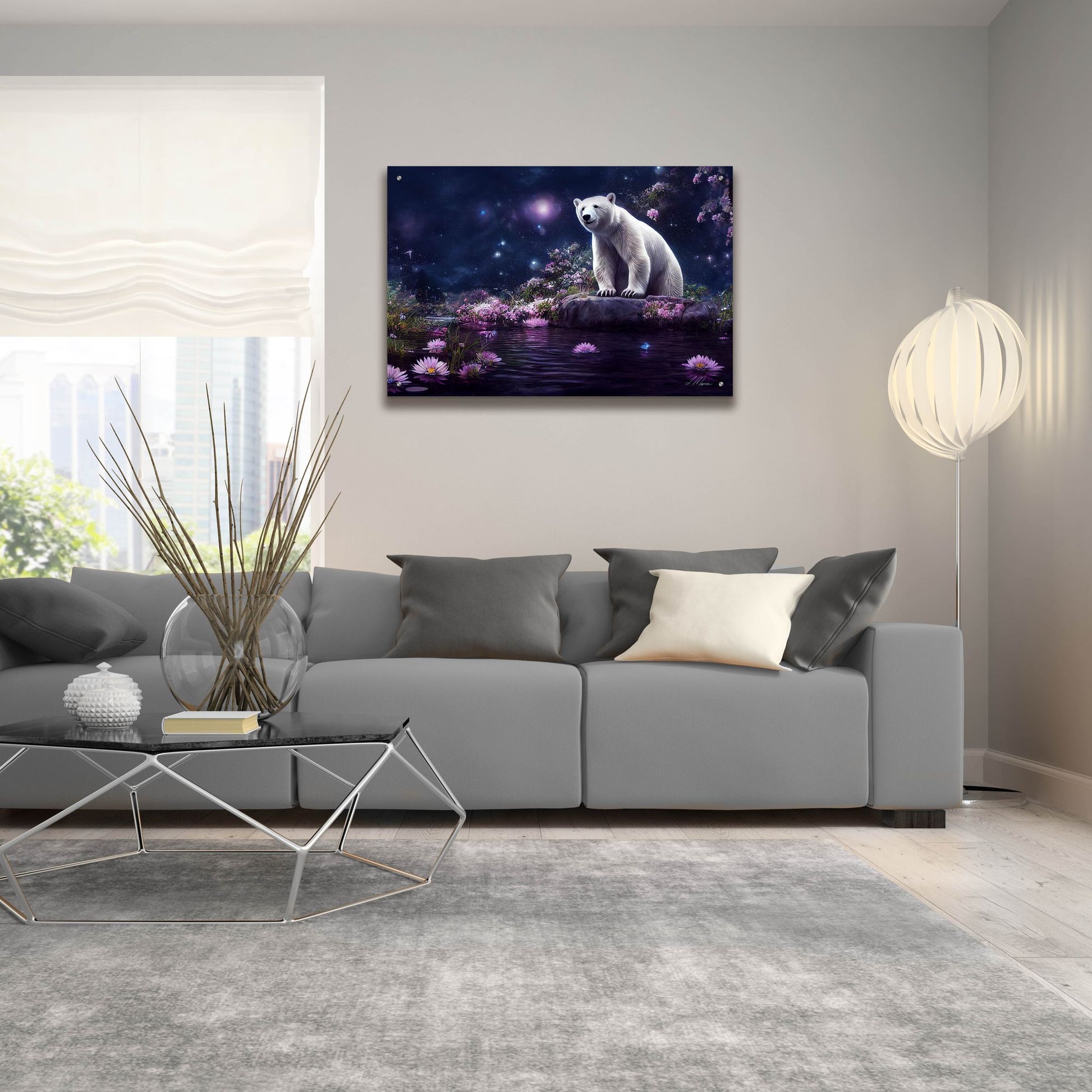 Epic Art 'Gazing Polar Bear' by Tanya Mavric, Acrylic Glass Wall Art,36x24