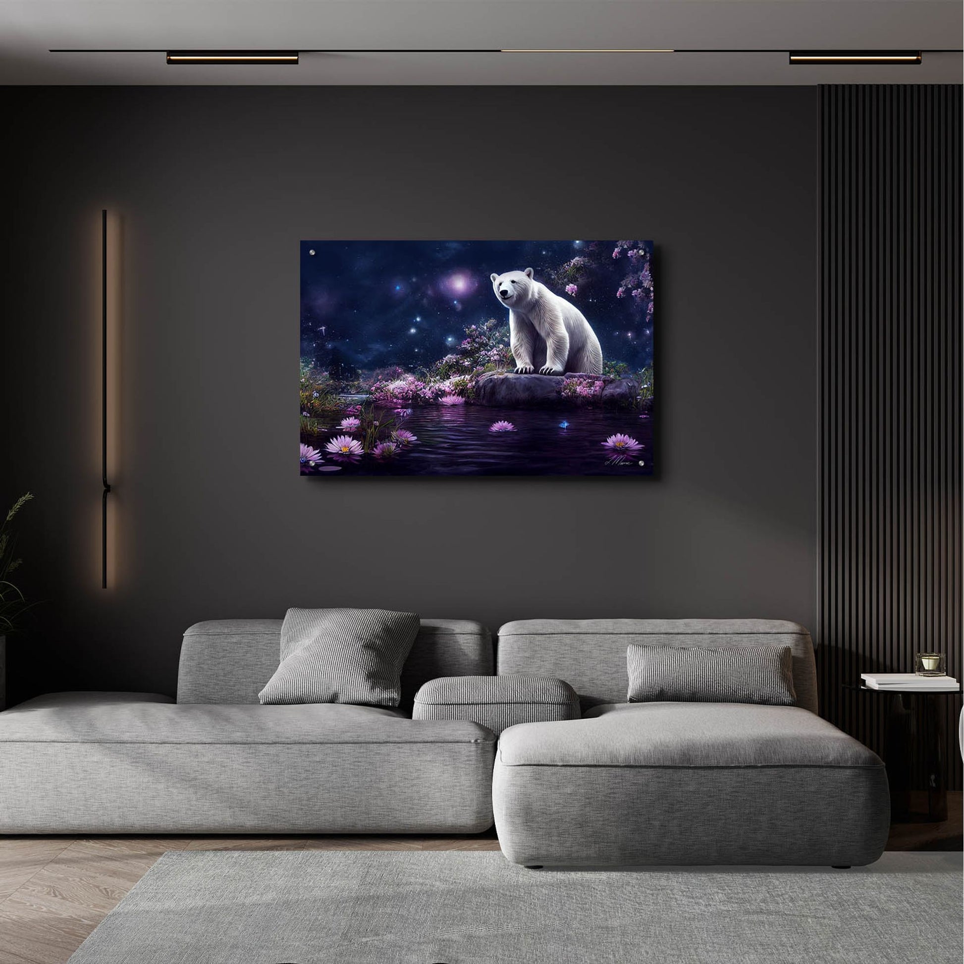 Epic Art 'Gazing Polar Bear' by Tanya Mavric, Acrylic Glass Wall Art,36x24