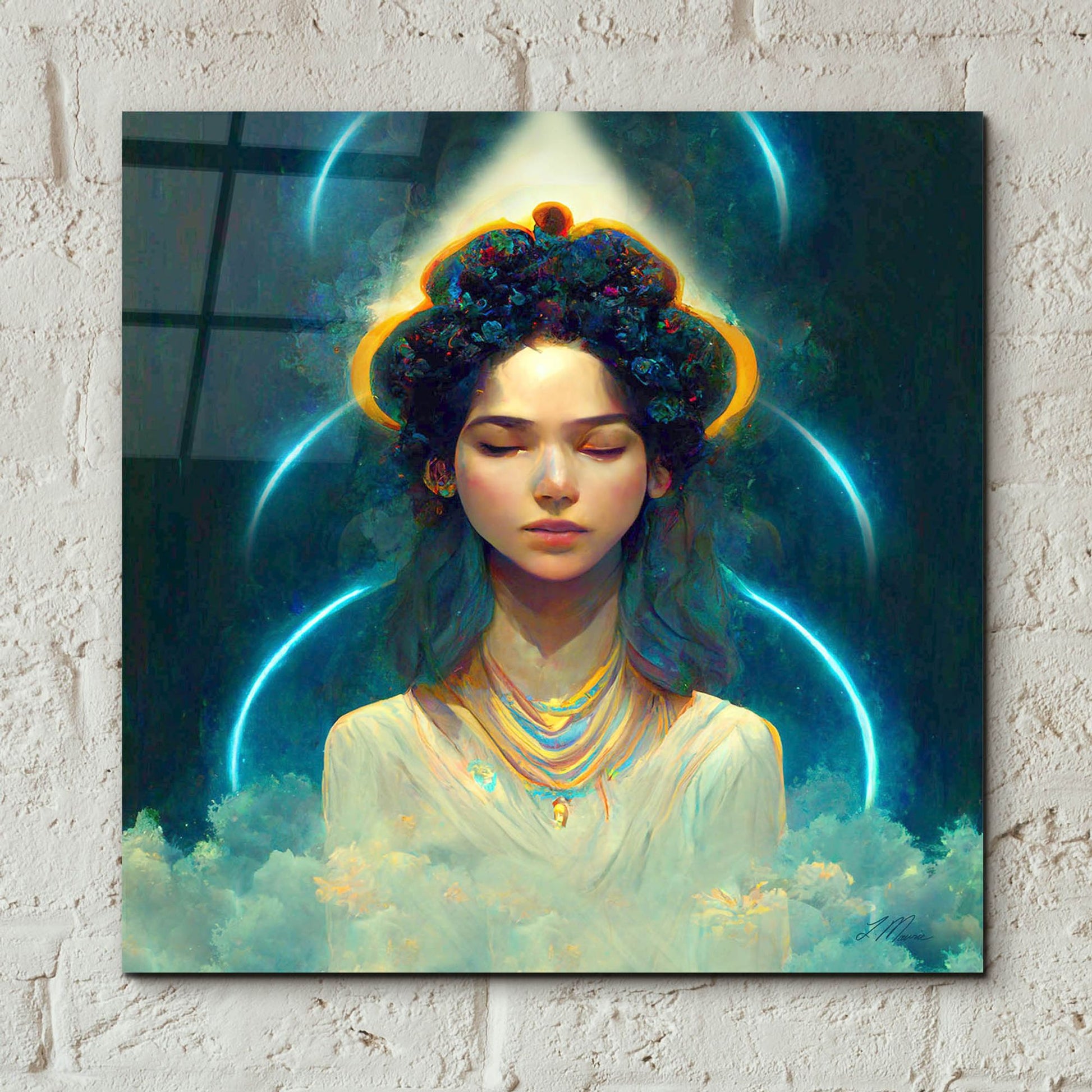 Epic Art 'Goddess in Heavenly Realms' by Tanya Mavric, Acrylic Glass Wall Art,12x12