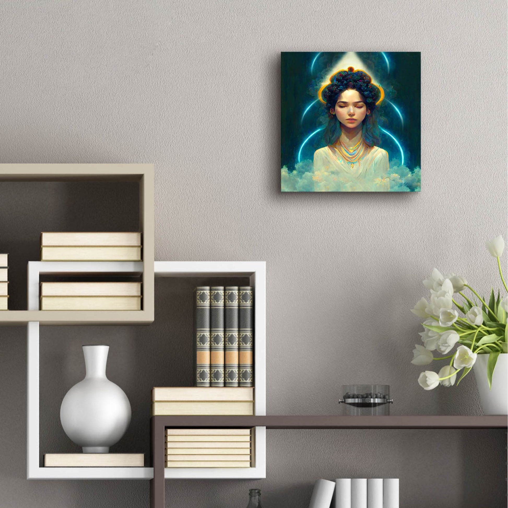 Epic Art 'Goddess in Heavenly Realms' by Tanya Mavric, Acrylic Glass Wall Art,12x12