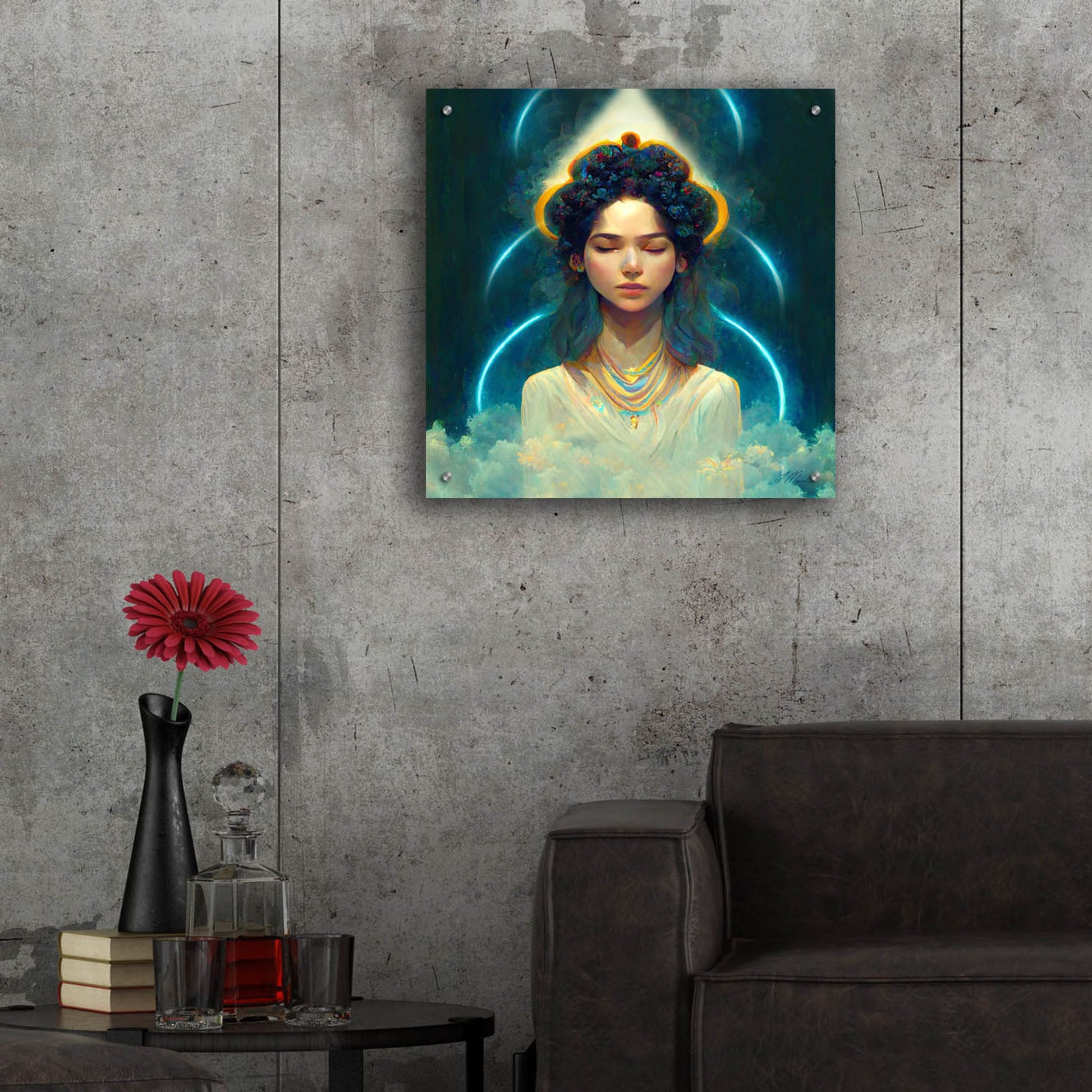 Epic Art 'Goddess in Heavenly Realms' by Tanya Mavric, Acrylic Glass Wall Art,24x24