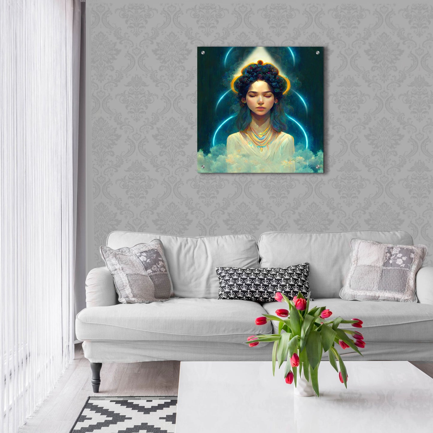 Epic Art 'Goddess in Heavenly Realms' by Tanya Mavric, Acrylic Glass Wall Art,24x24